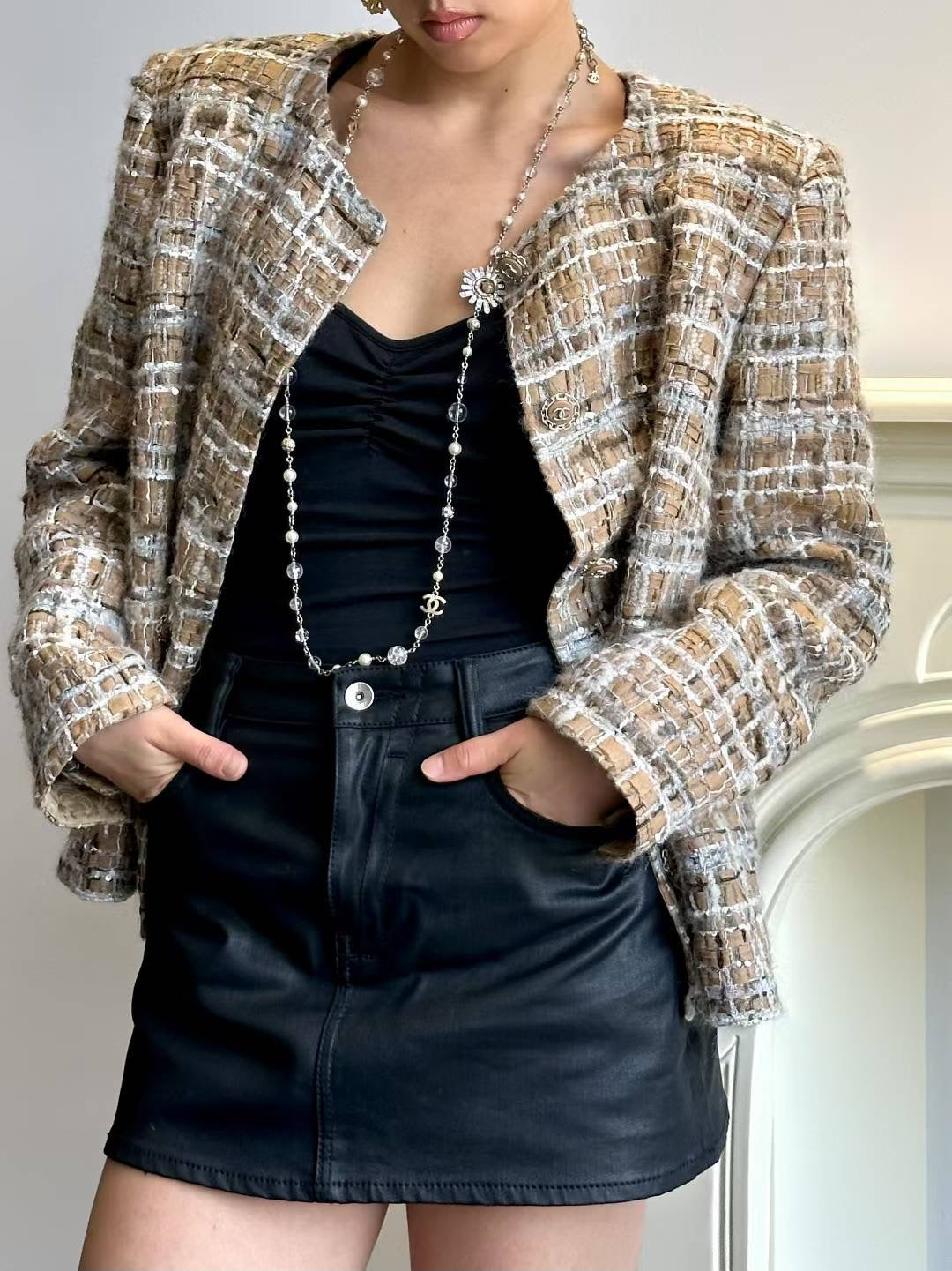 Chanel Starry Moon Pearl Multi Layer Long Necklace