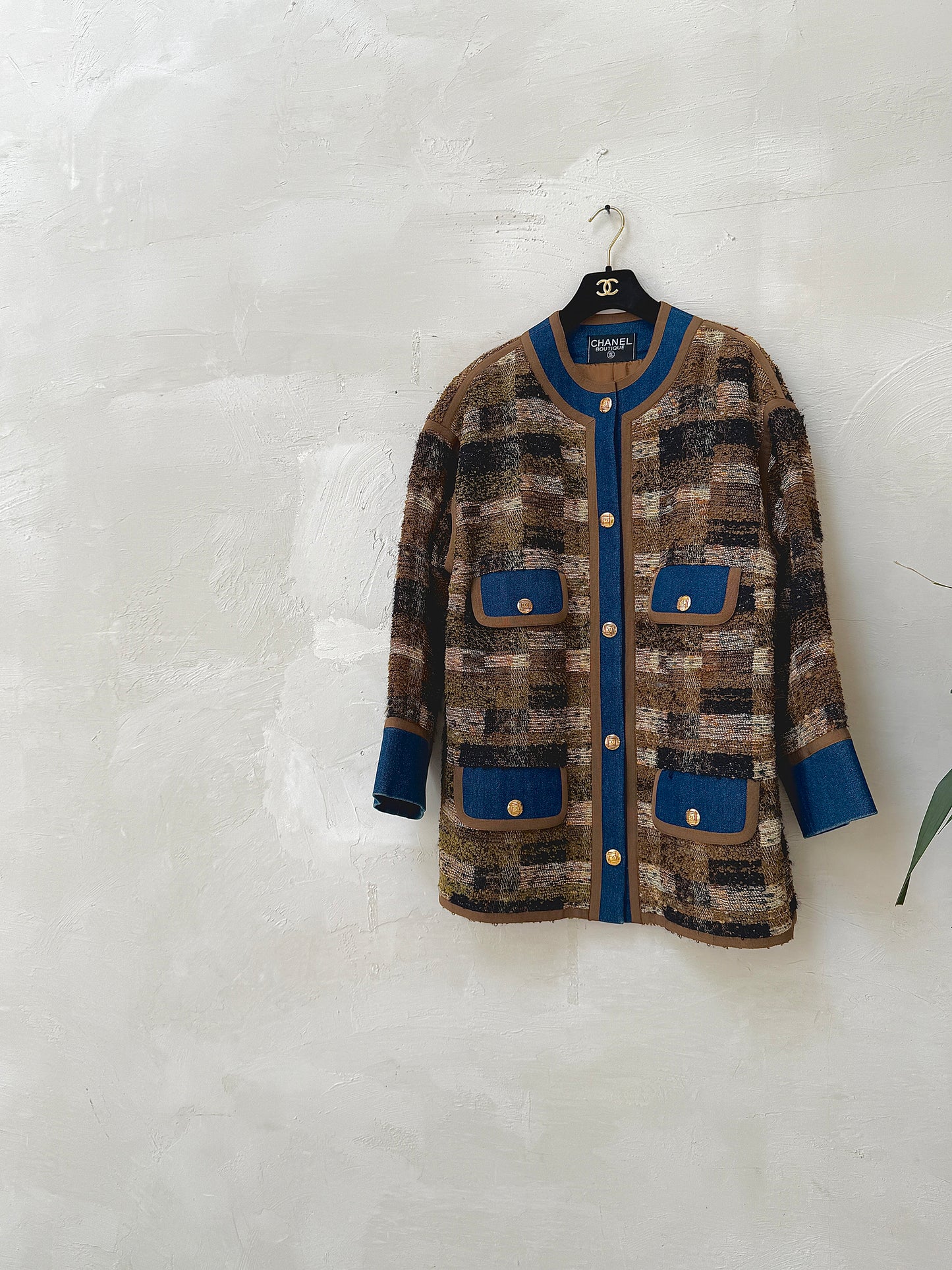 Chanel 1991 denim tweed jacket Size:42