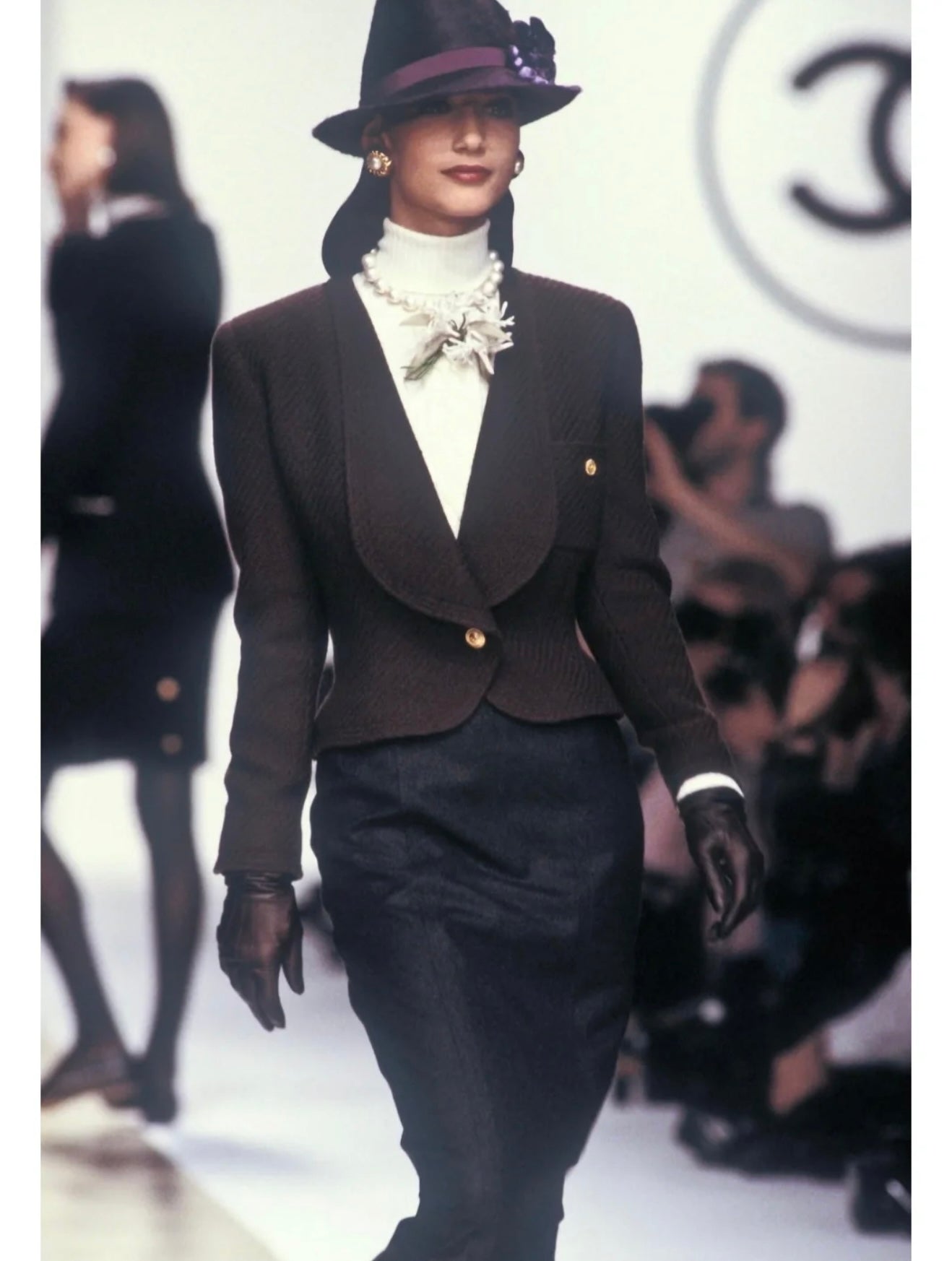 Chanel velvet flower brooch