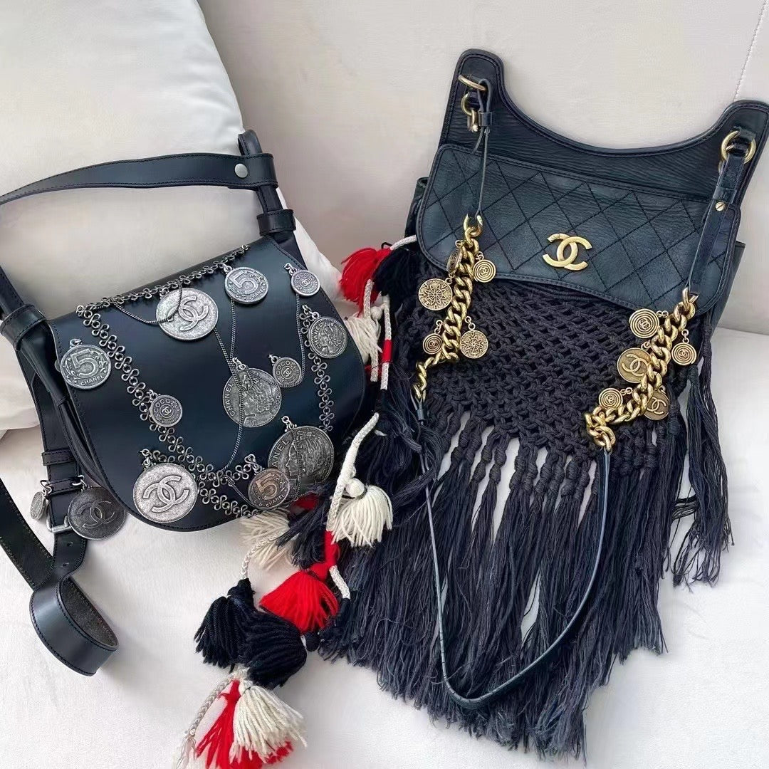 Chanel portrait coin saddle bag