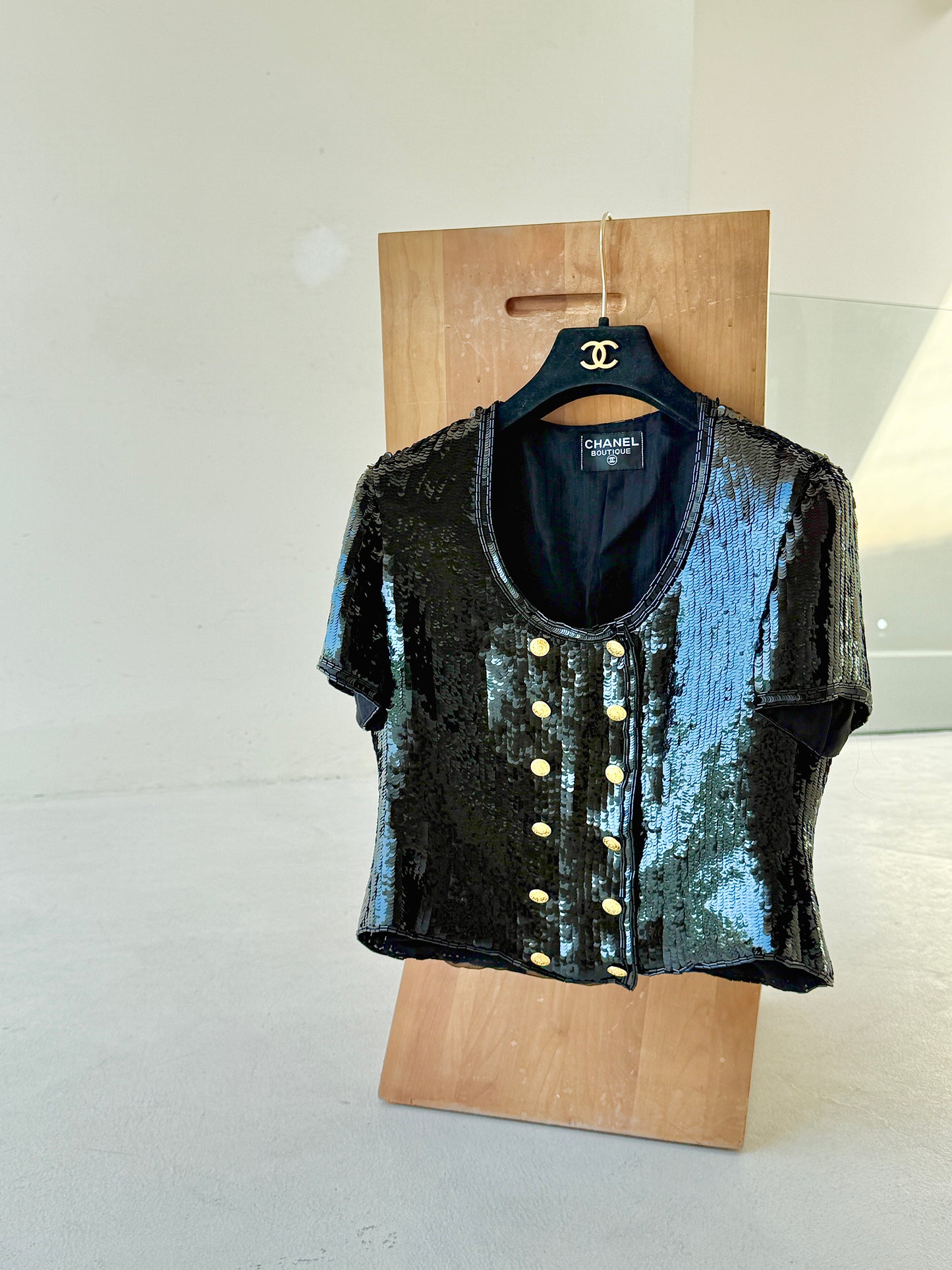 Chanel fashion sequin short sleeved top Size:40