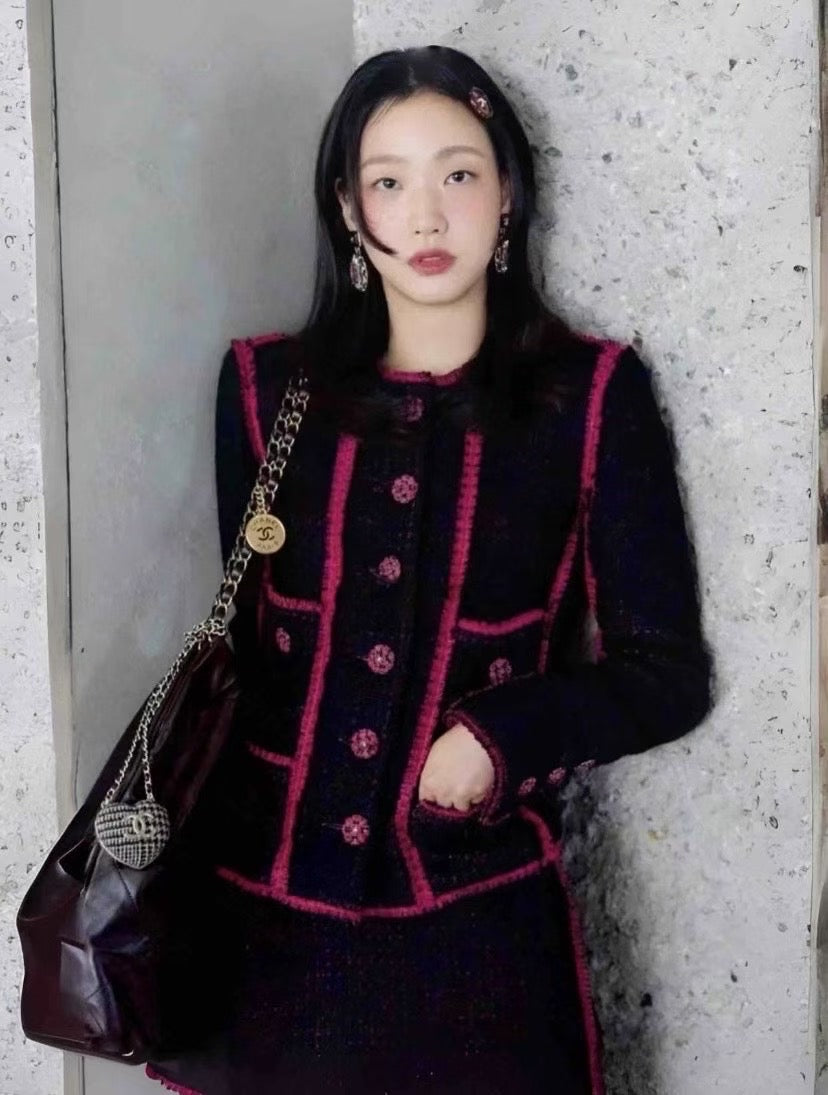 Chanel black pink new jacket Size:50
