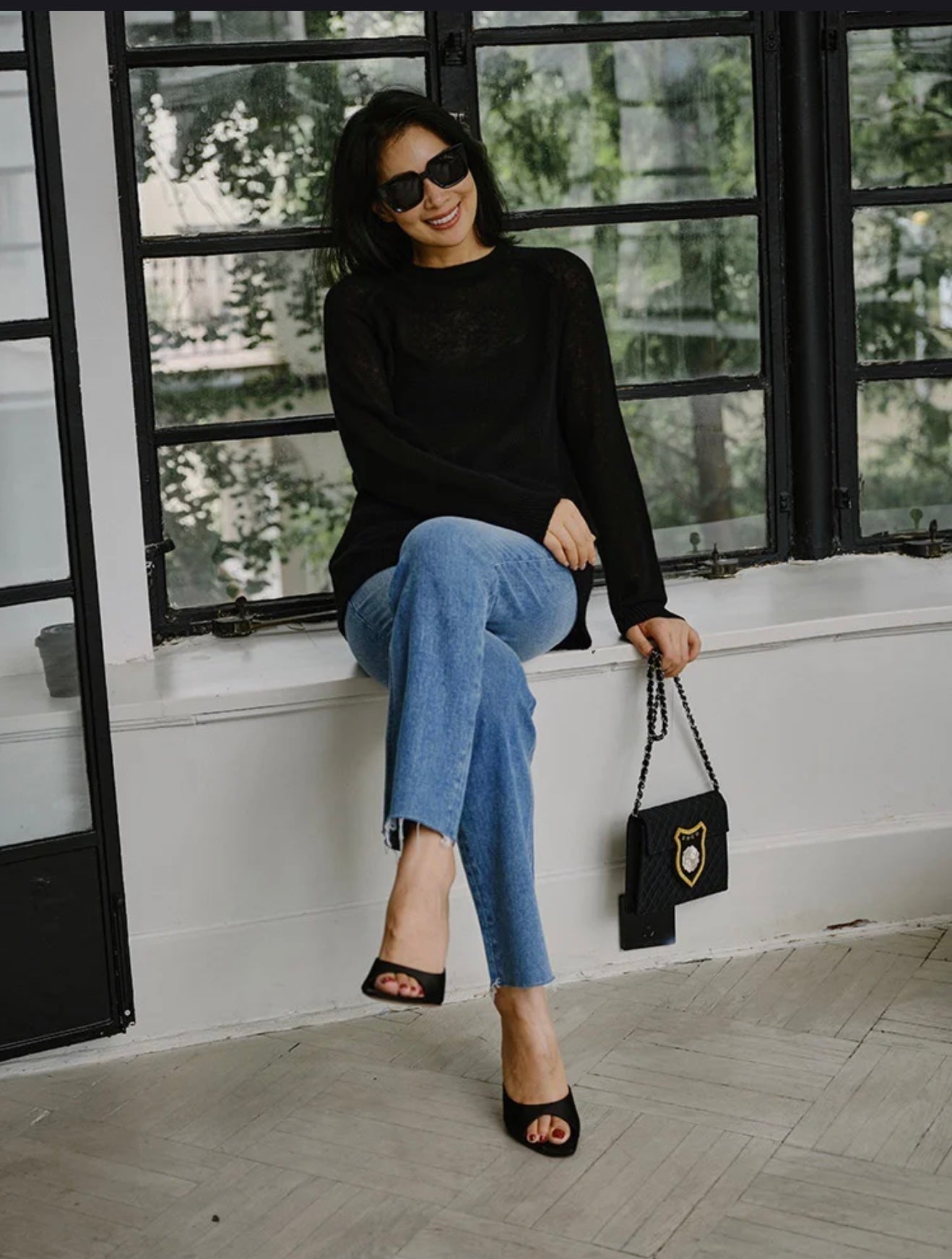Chanel vintage badge denim bag