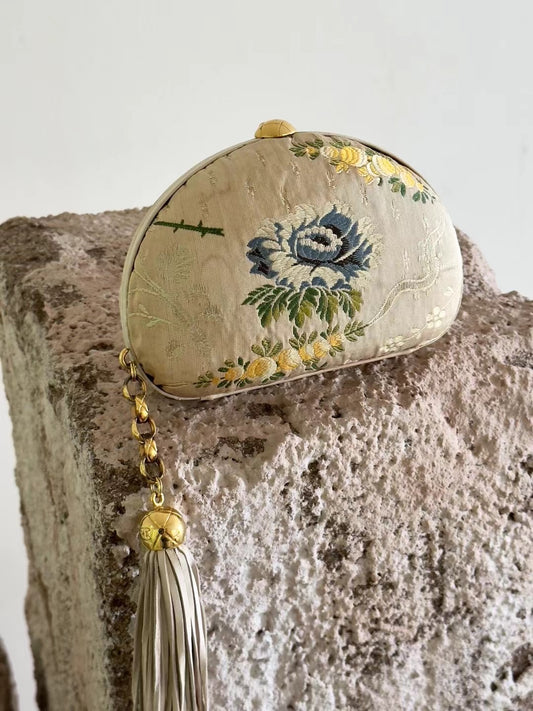 Chanel embroidered clutch bag