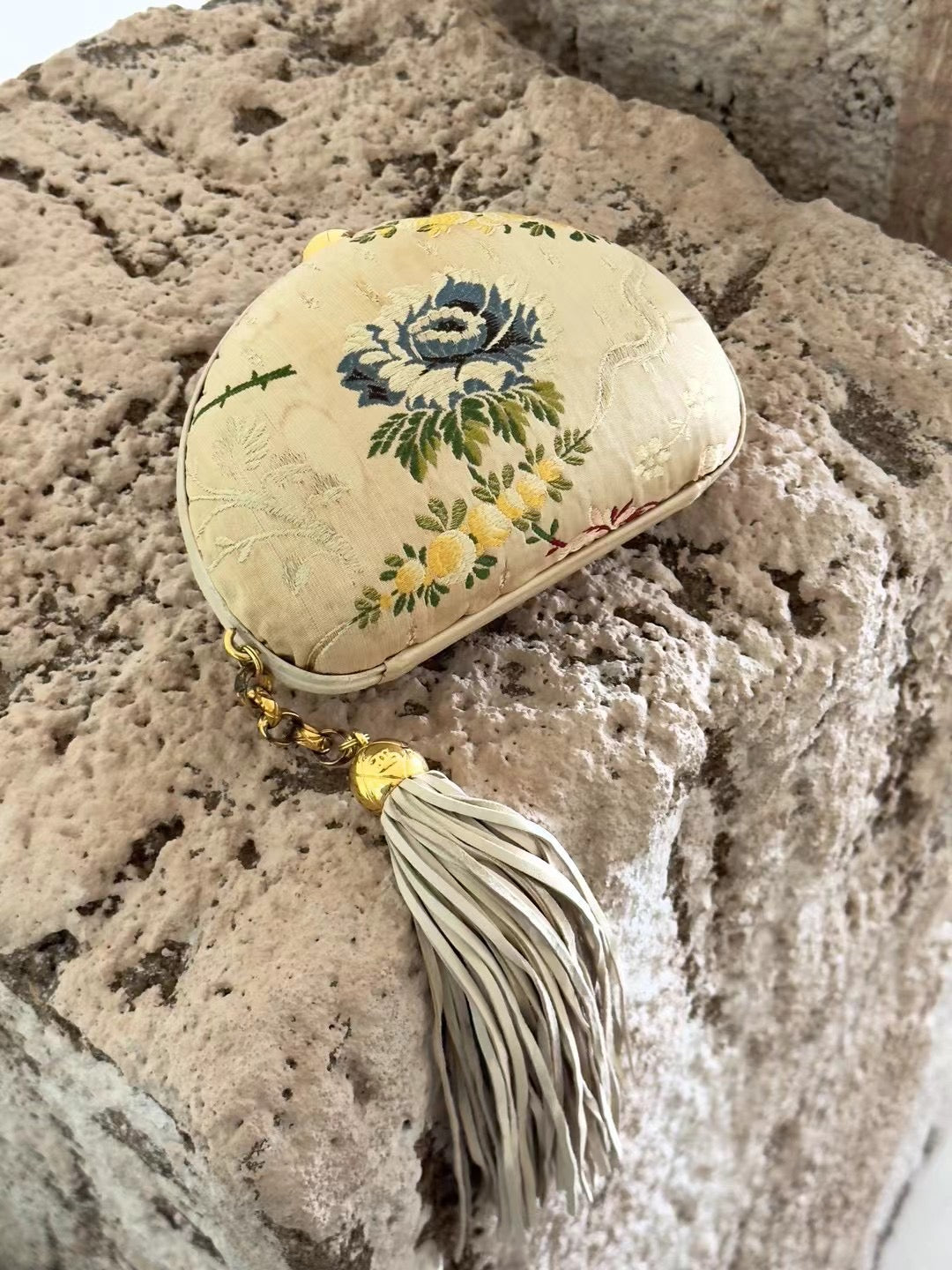 Chanel embroidered clutch bag