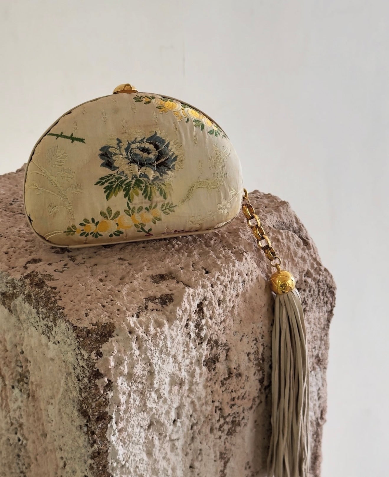 Chanel embroidered clutch bag