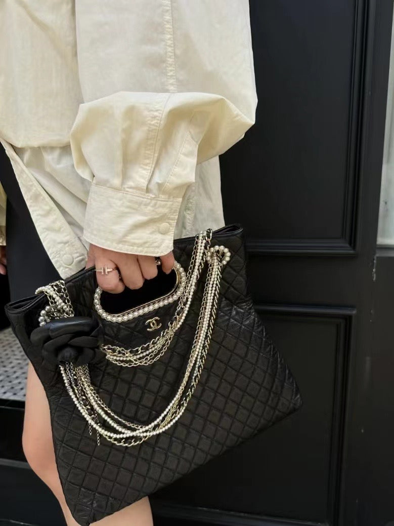 Chanel 2013 Westminster Sheepskin Multi layer Pearl Chain