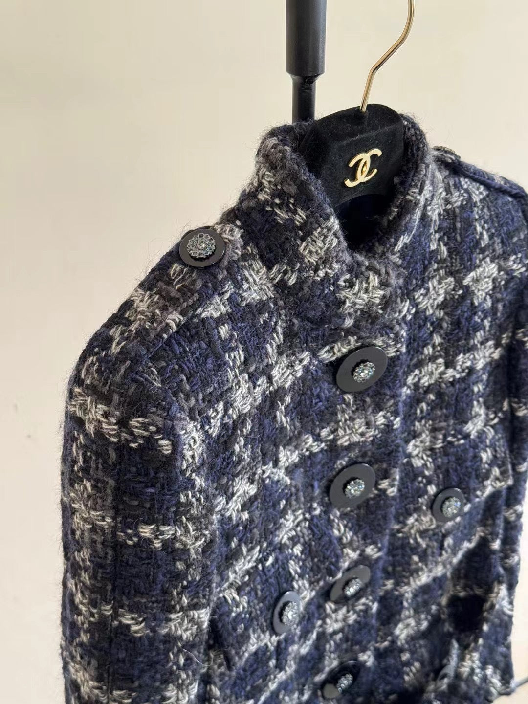 Chanel Metropolitan Series Thousand Bird Grid Long Coat Size:36