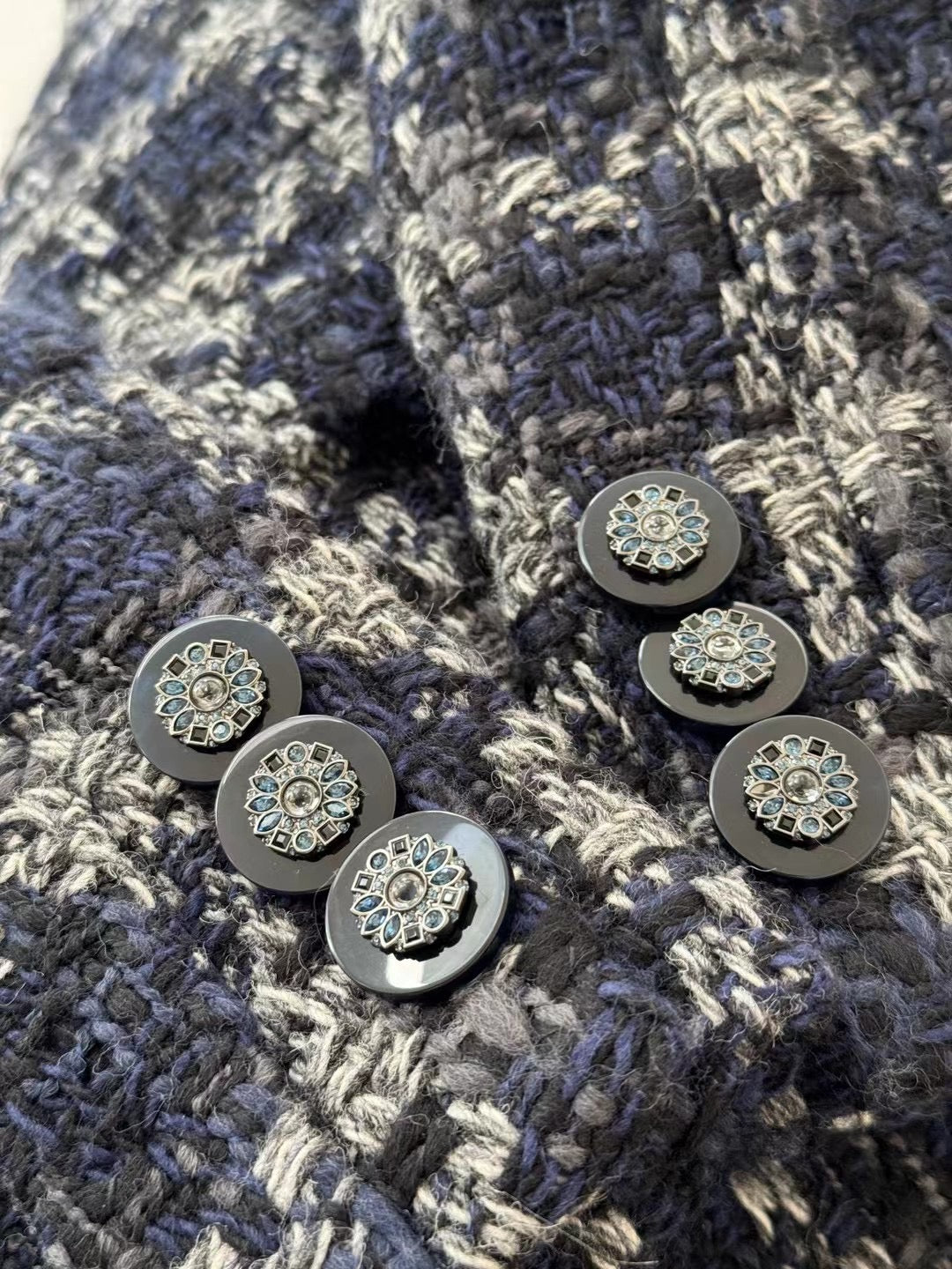 Chanel Metropolitan Series Thousand Bird Grid Long Coat Size:36