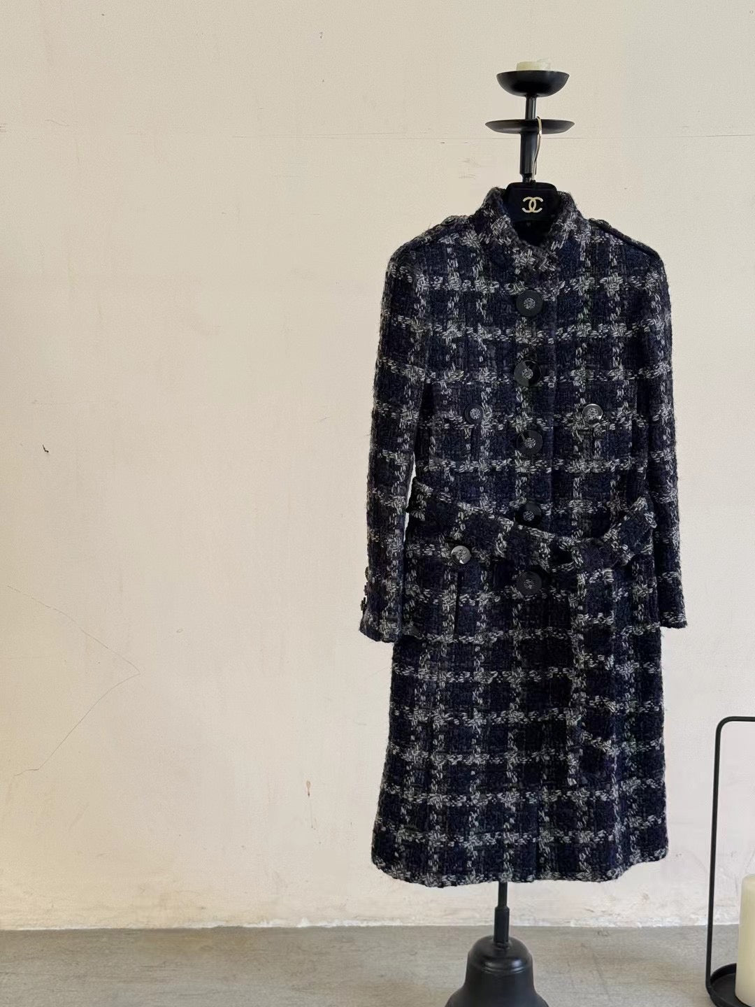 Chanel Metropolitan Series Thousand Bird Grid Long Coat Size:36