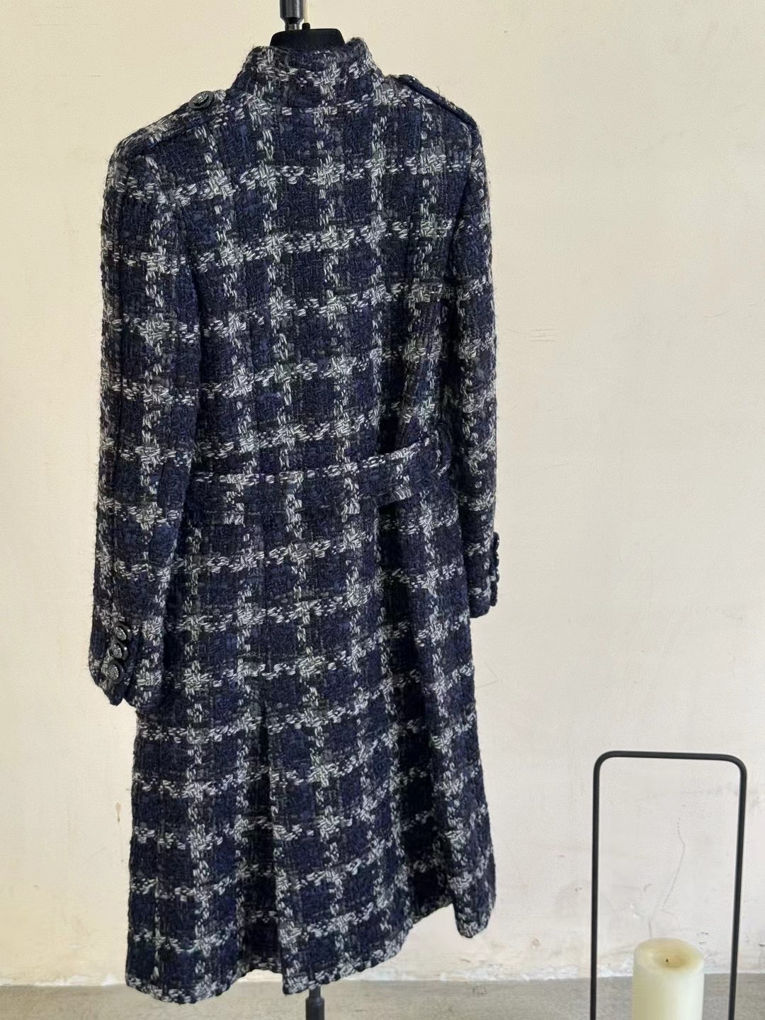 Chanel Metropolitan Series Thousand Bird Grid Long Coat Size:36