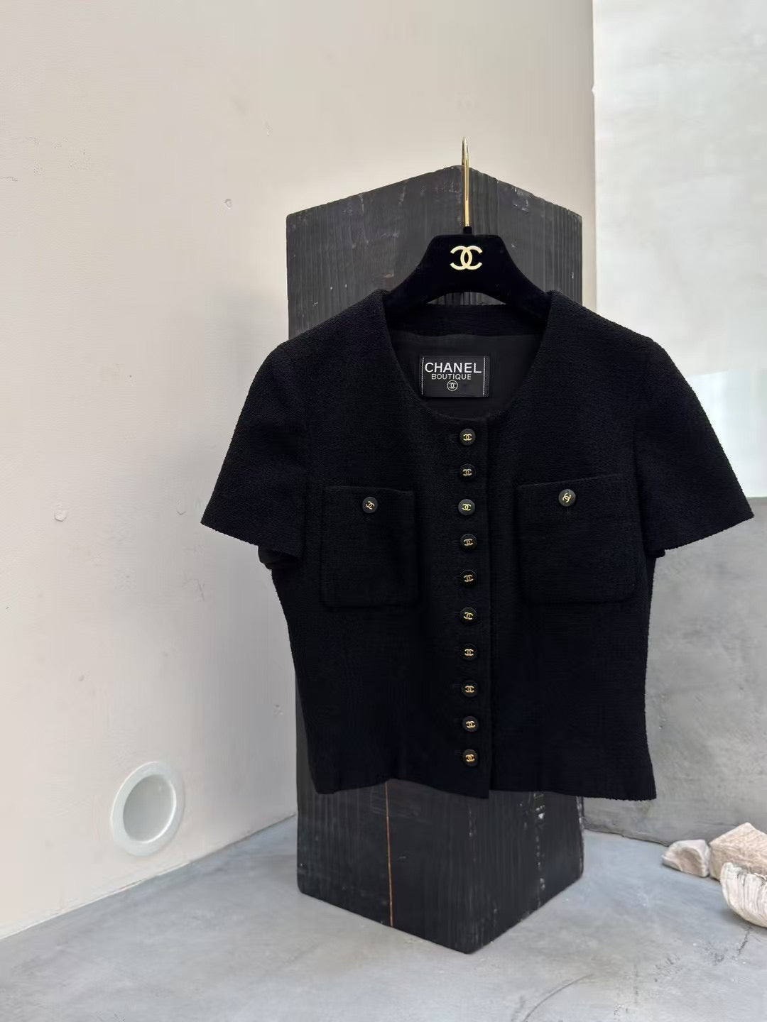 Chanel 1995 black short sleeved jacket Size:38