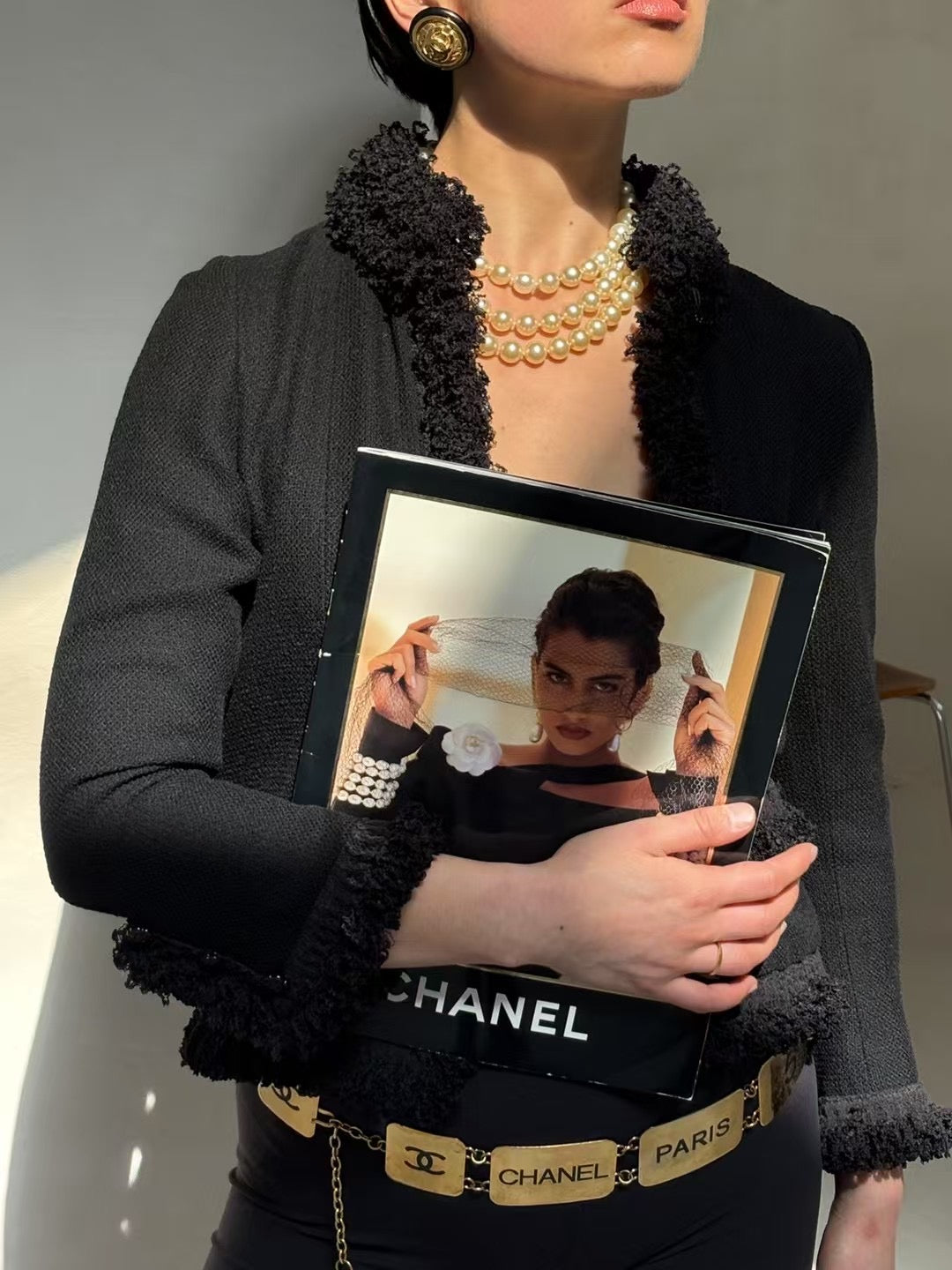 Chanel black short cardigan Size:36