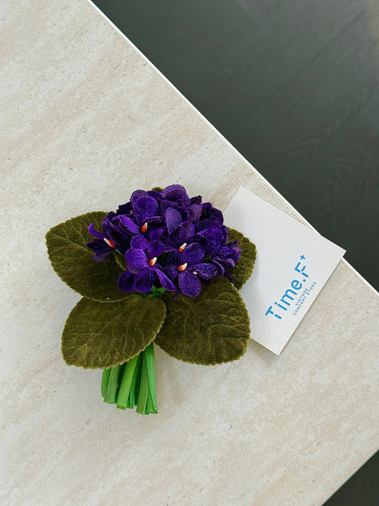 Chanel purple runway style lilac flower brooch