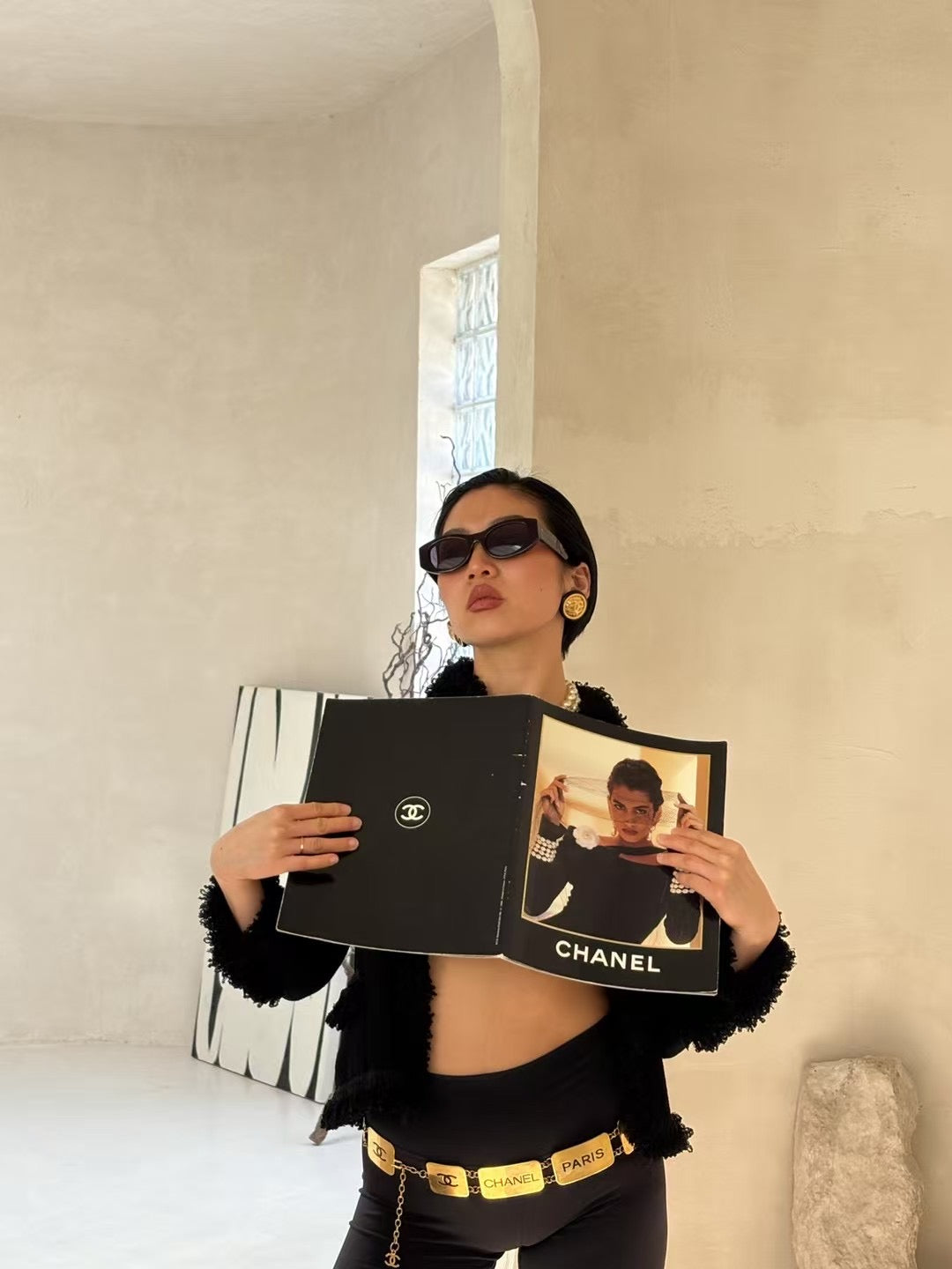 Chanel black short cardigan Size:36