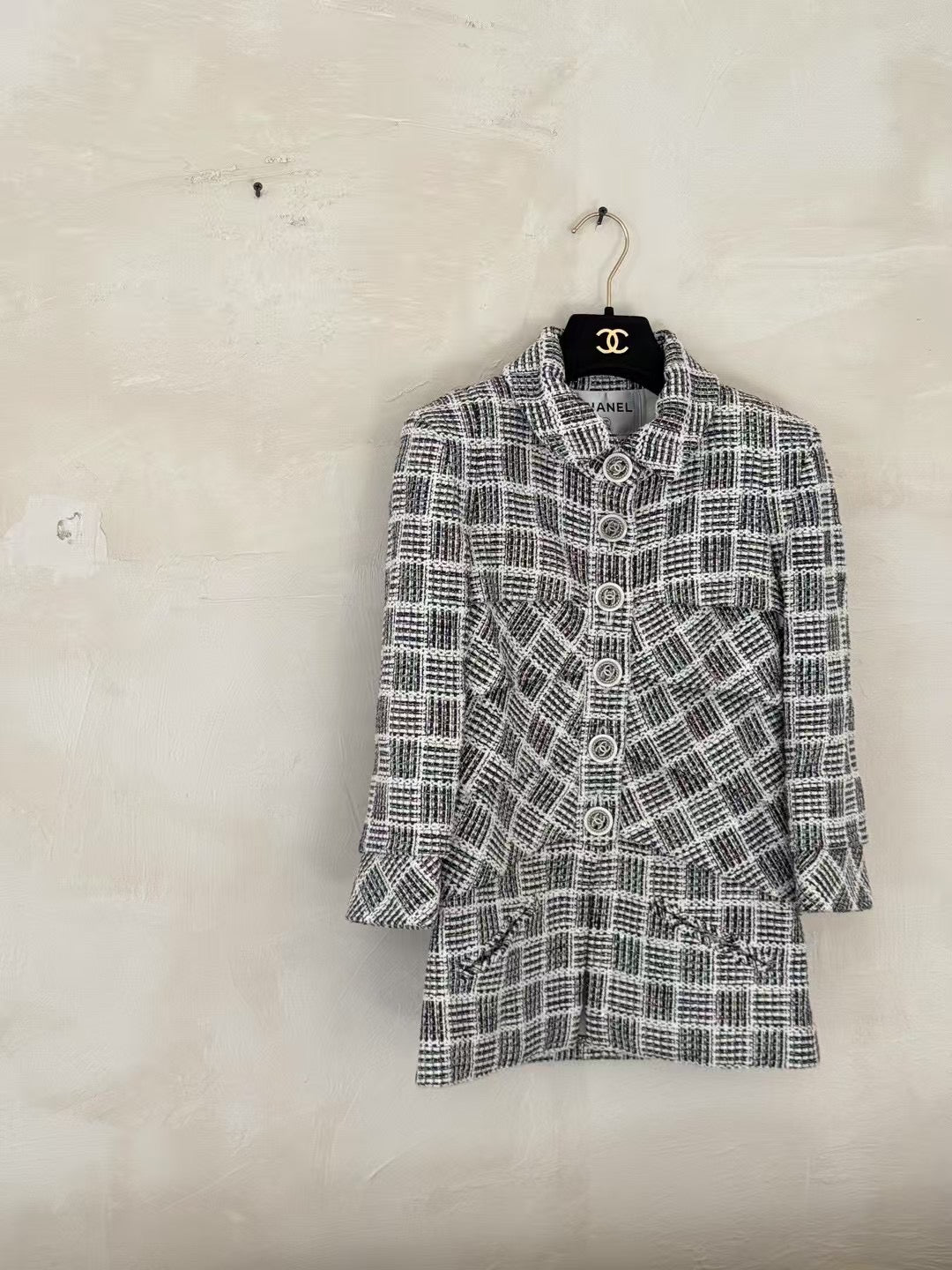 Chanel waterfall series gray suit Size:34