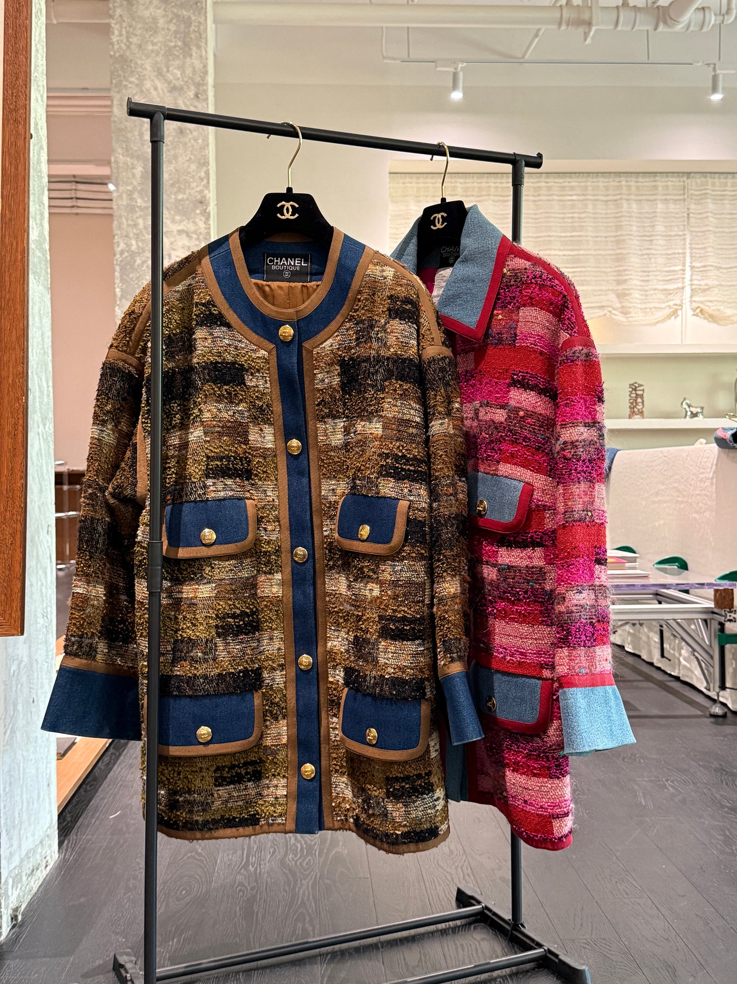 Chanel 1991 denim tweed jacket Size:42