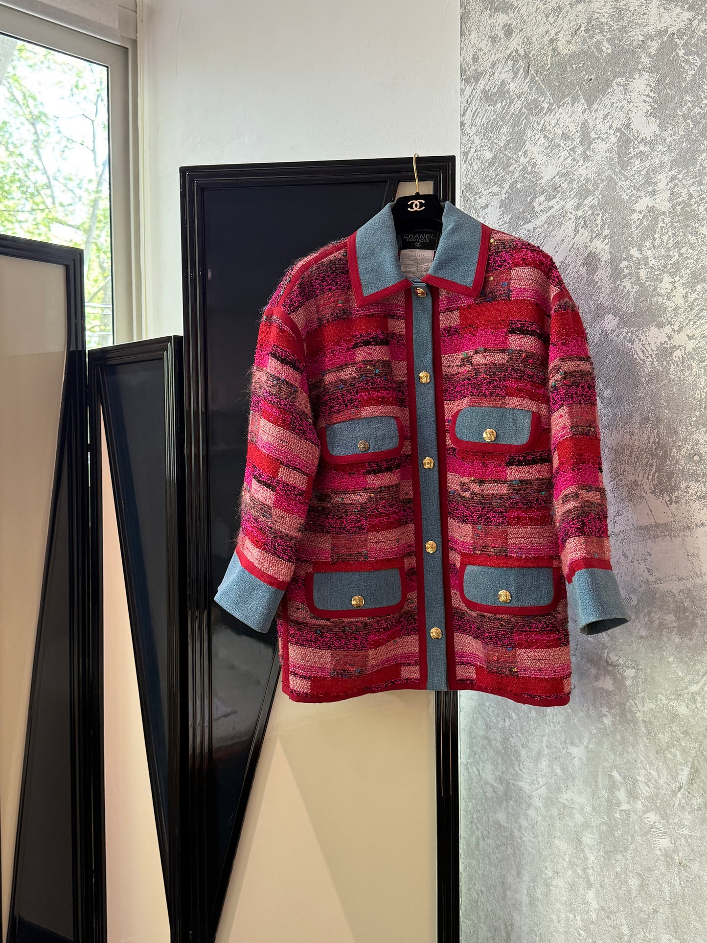 Chanel 1994 red denim jacket Size:44