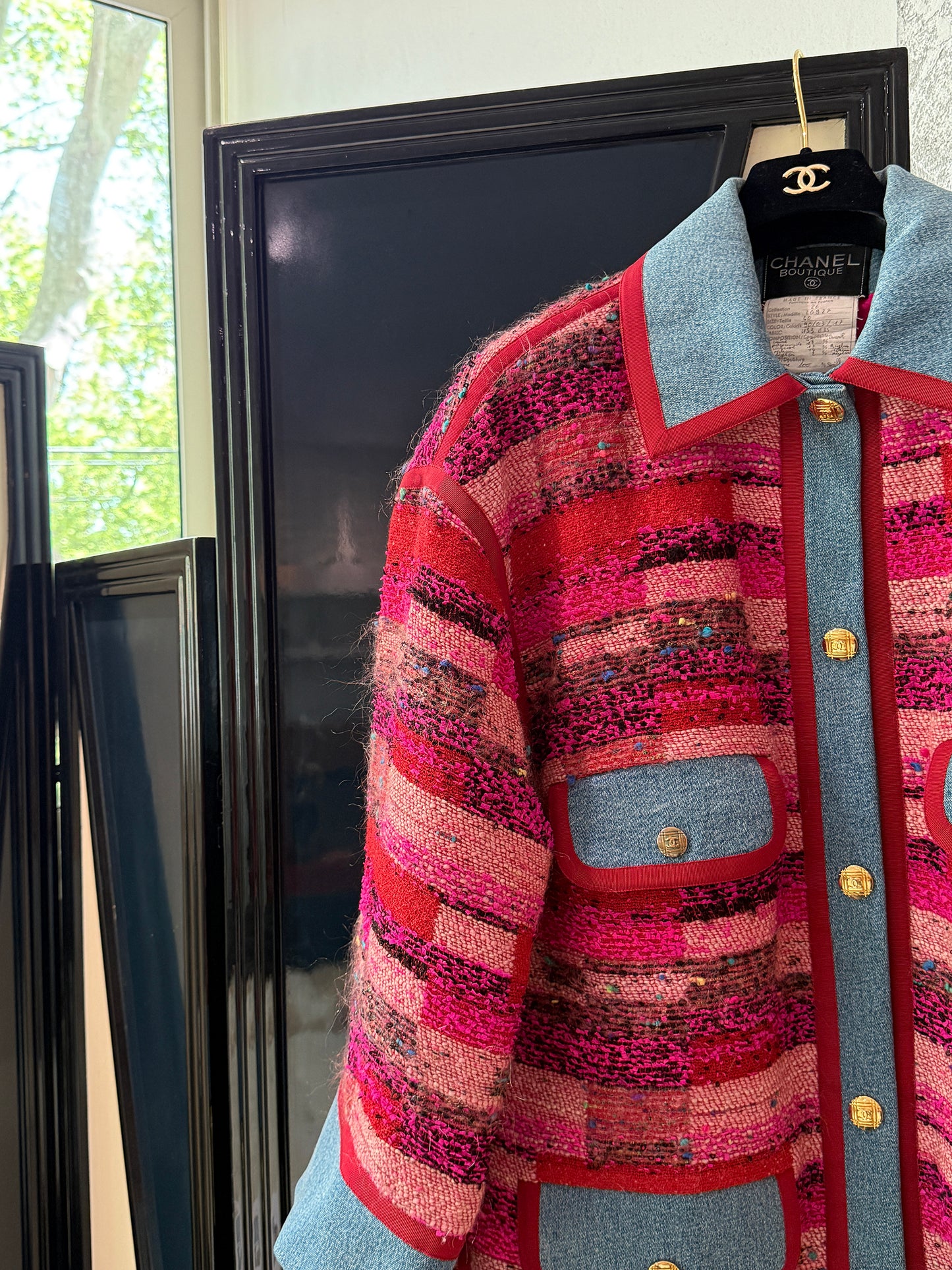 Chanel 1994 red denim jacket Size:44