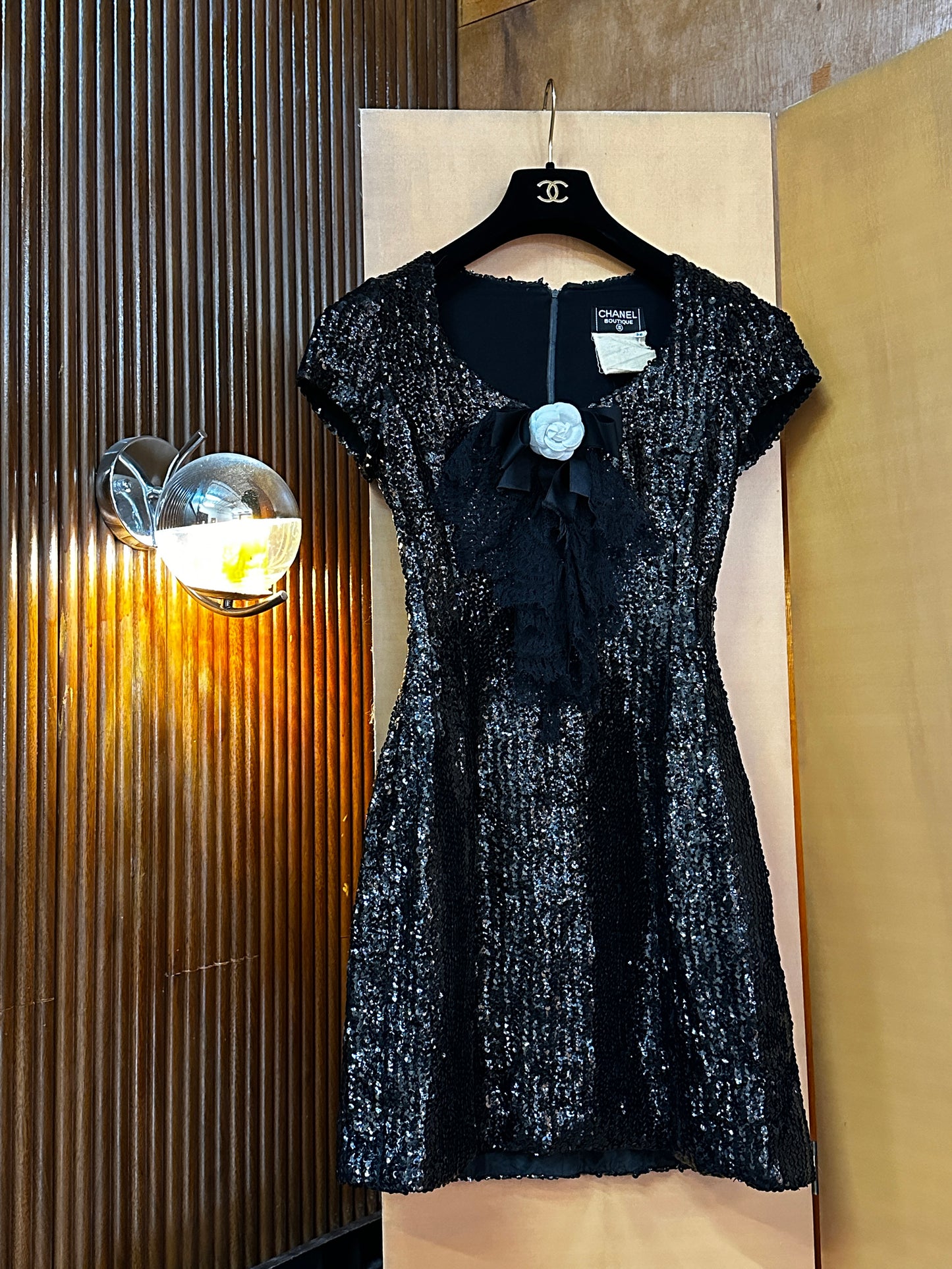 Chanel 1994 fashion show sequined dress formal dress size: 34