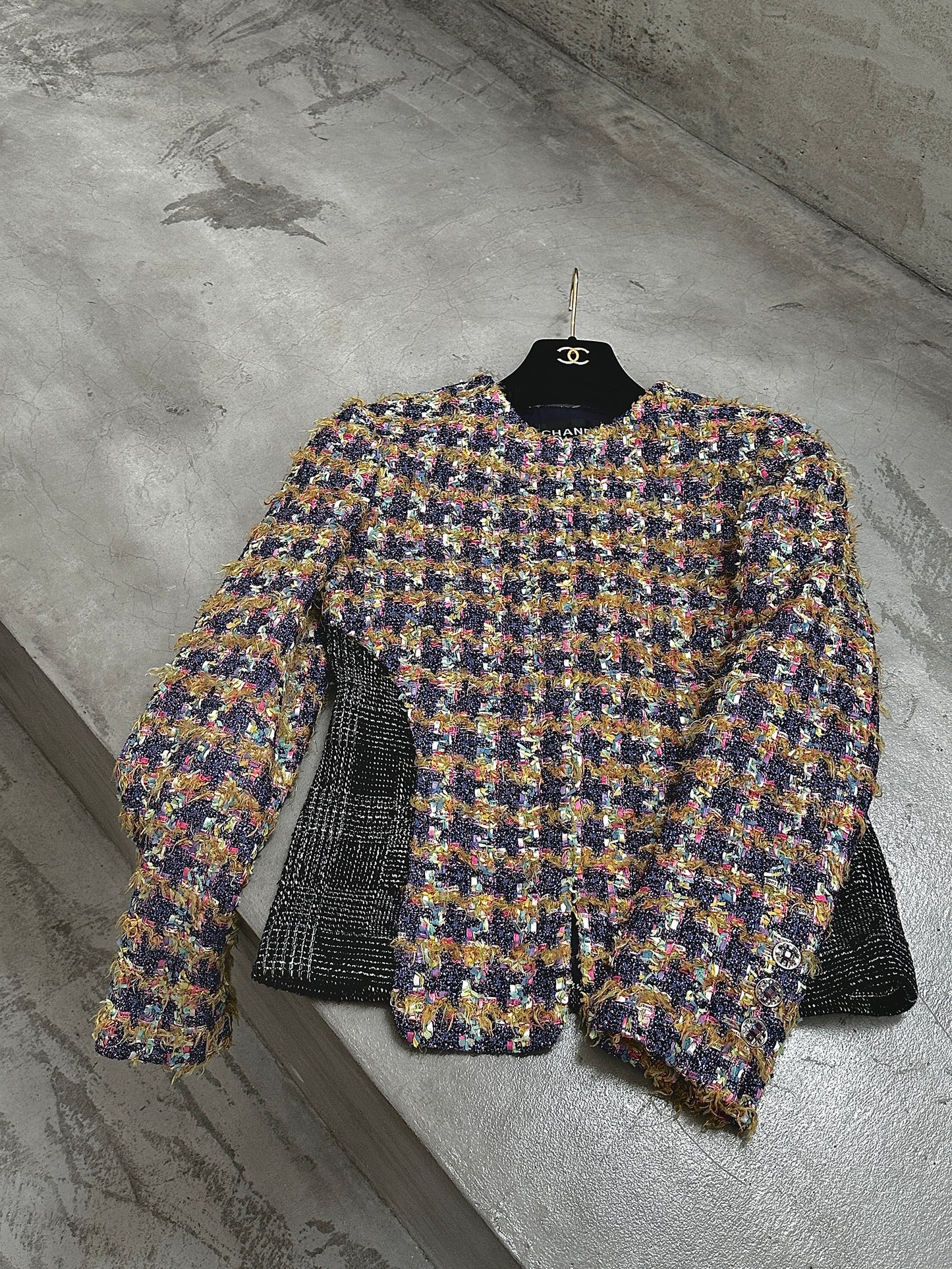 Chanel 2022A coarse woolen woven jacket size:34