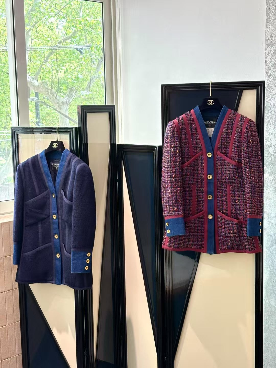 Chanel 1994 denim tweed suit Size:40