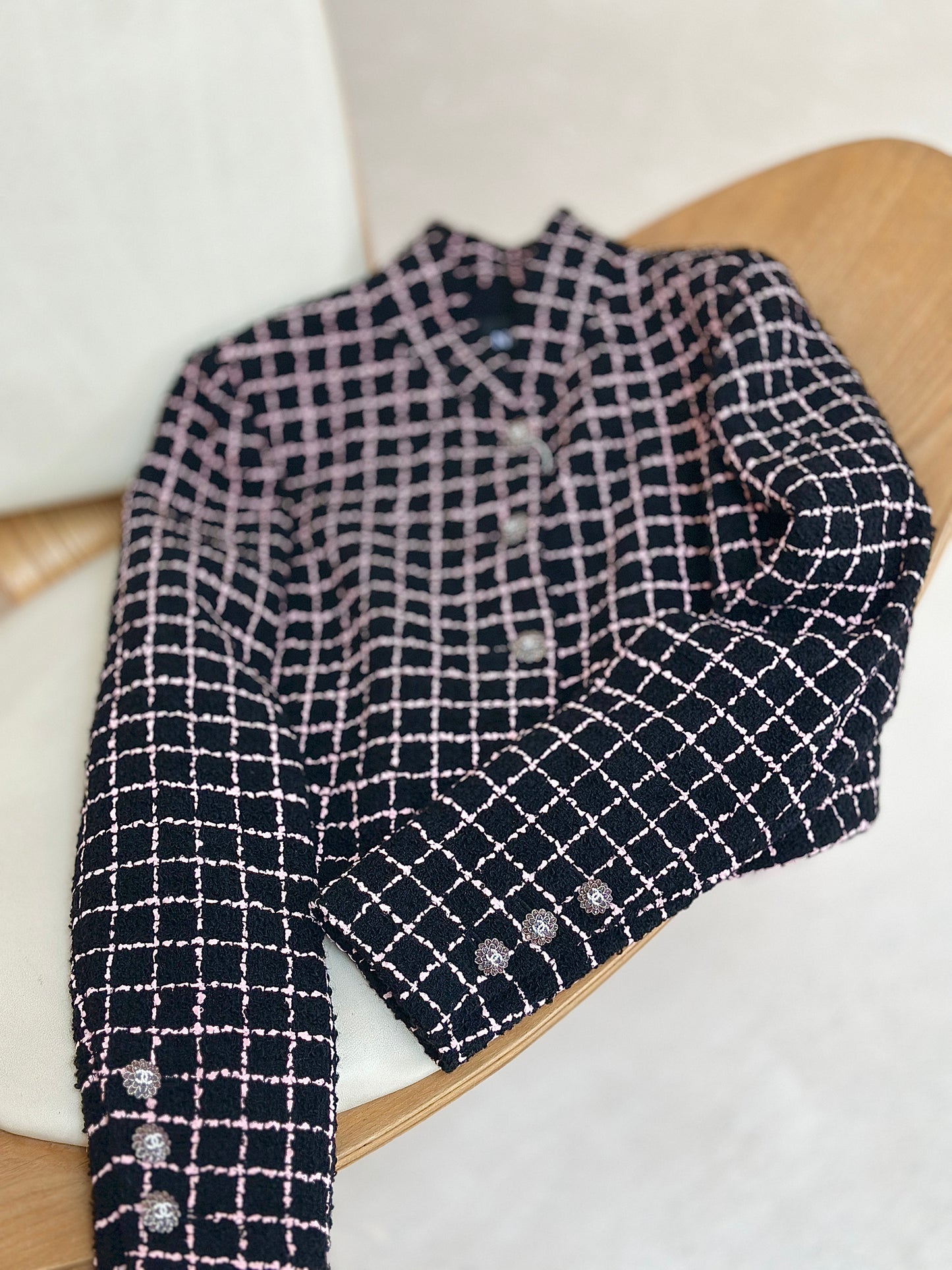 Chanel 23K Black Pink Coat size:38
