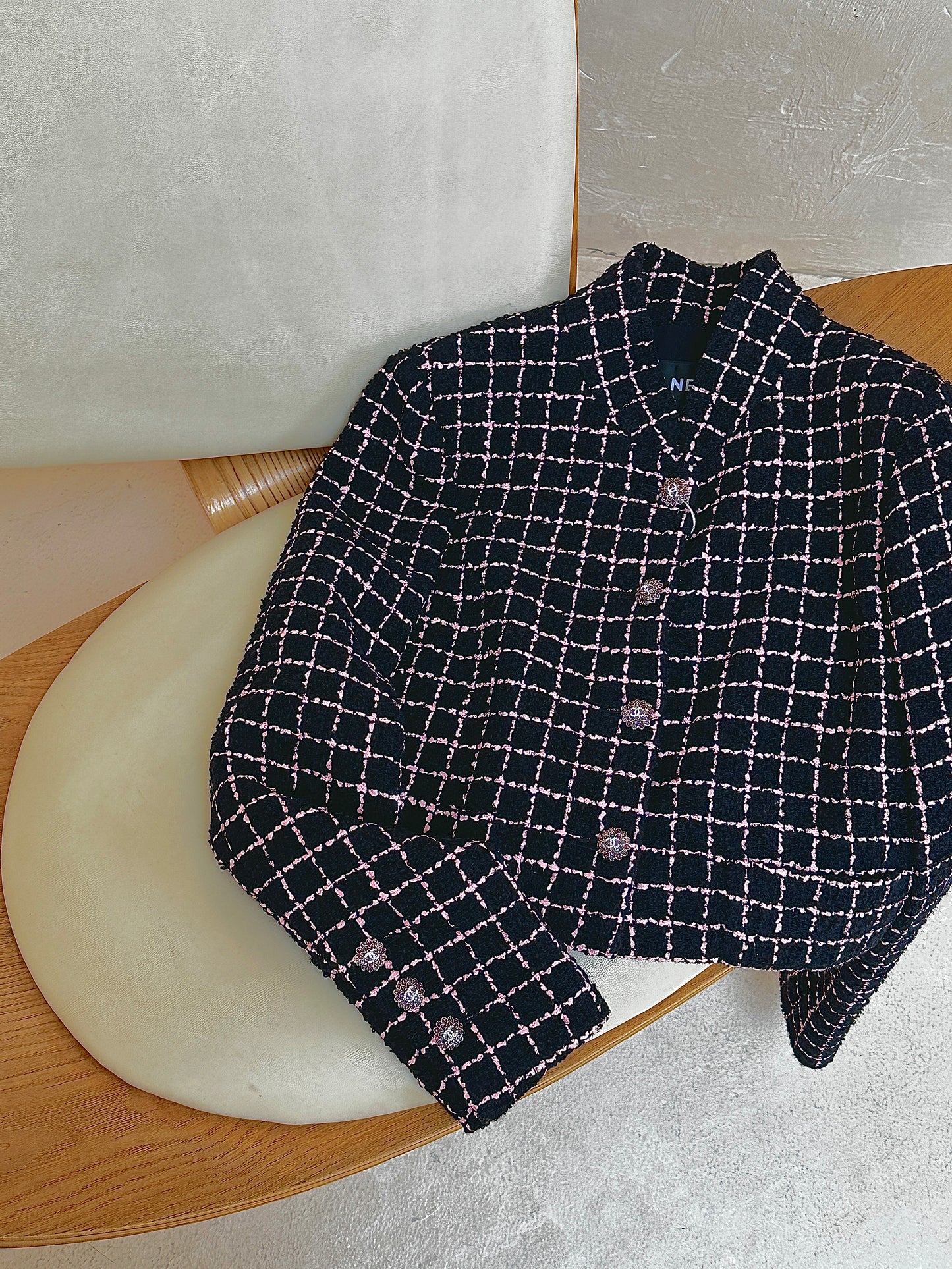 Chanel 23K Black Pink Coat size:38