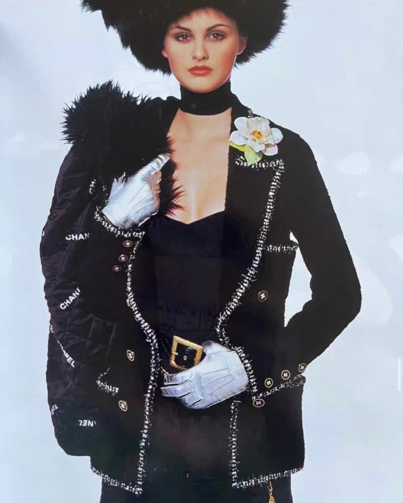 Chanel 1994 Black Show Long Coat Size:38