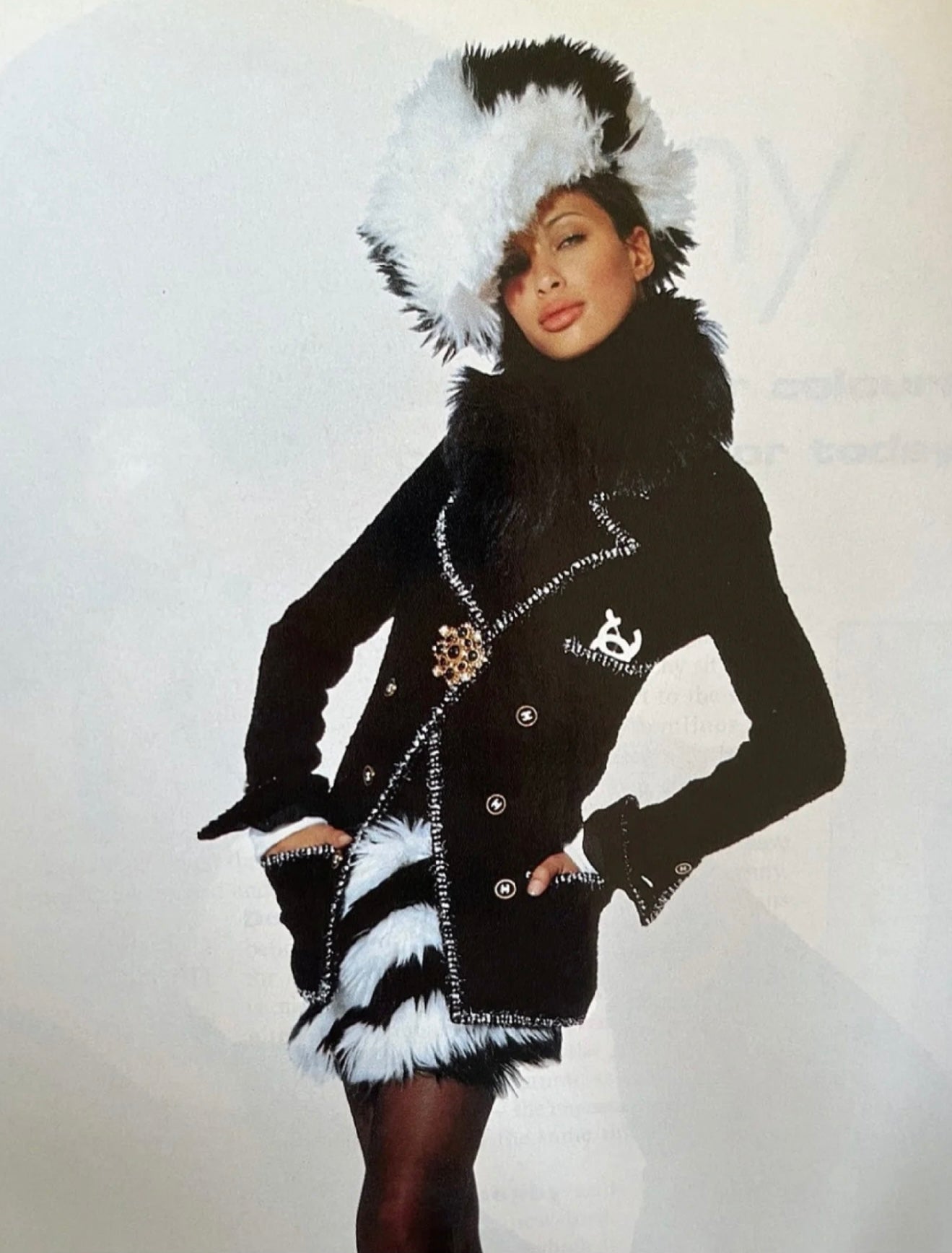 Chanel 1994 Black Show Long Coat Size:38