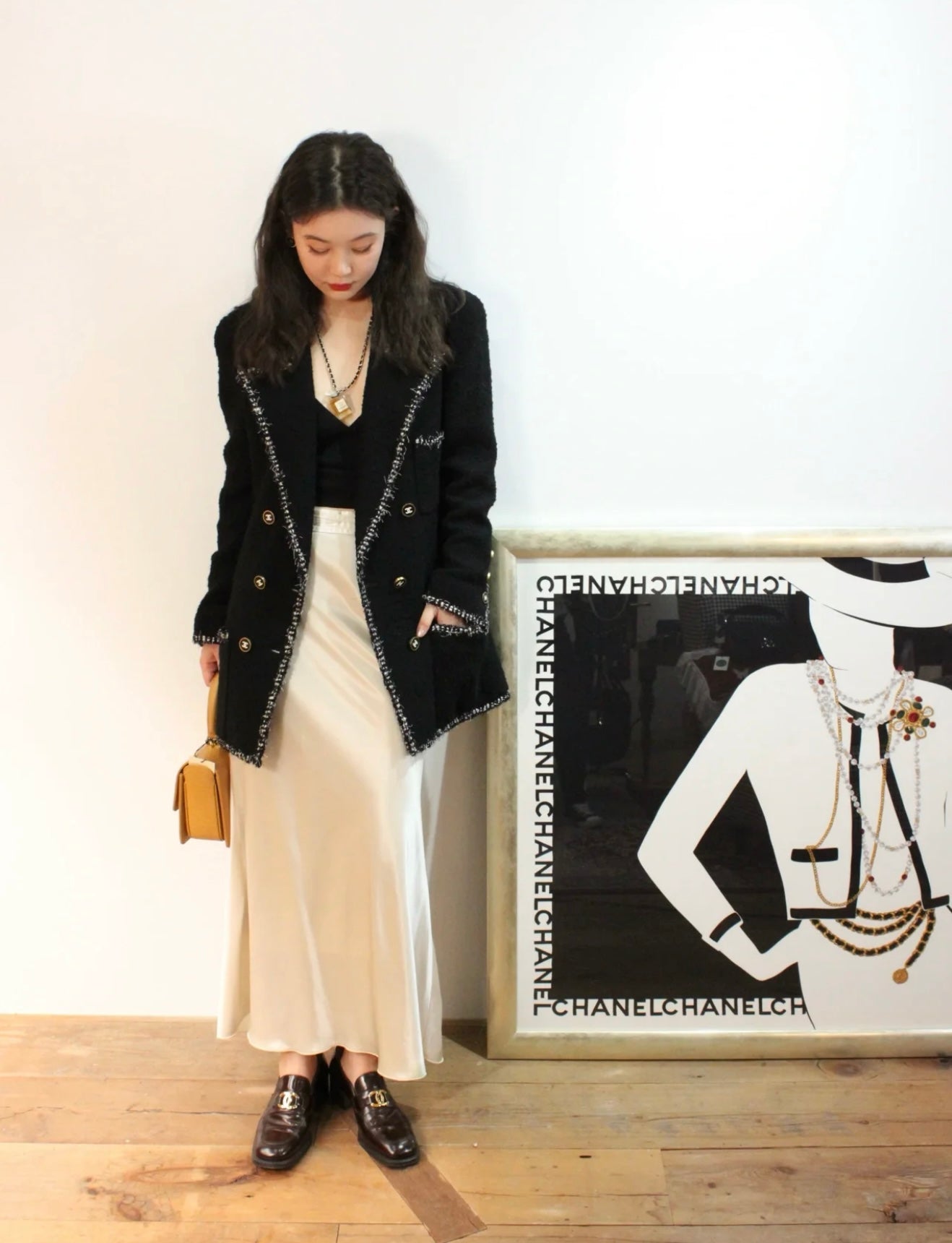 Chanel 1994 Black Show Long Coat Size:38