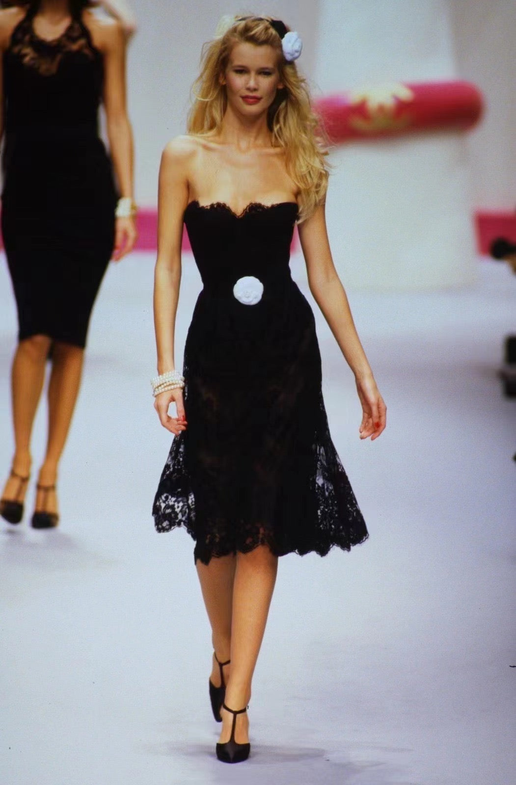 Chanel 1995 rare lace strapless dress dress size:36