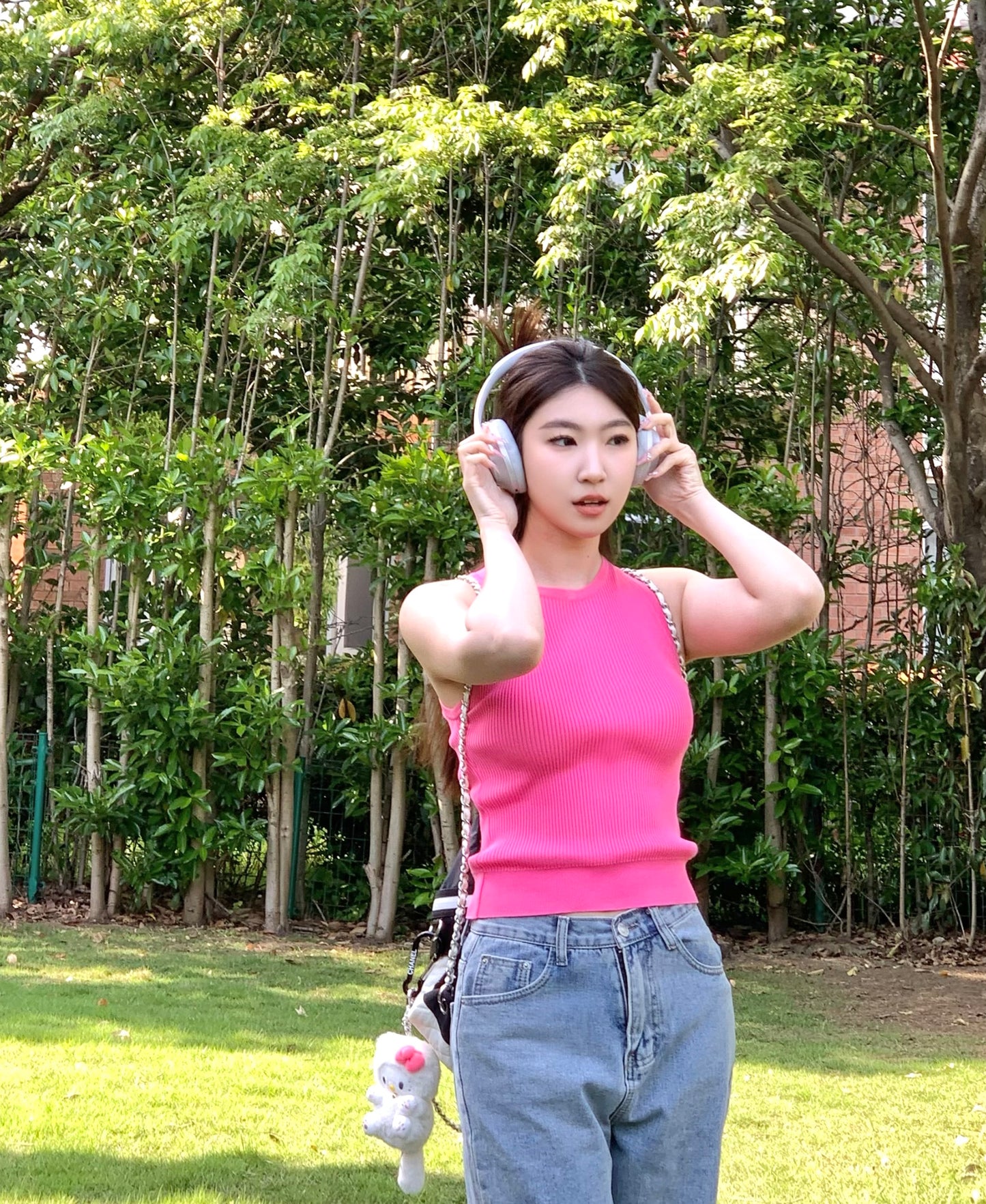 Chanel Rose Red Knitted Tank Top Size:36