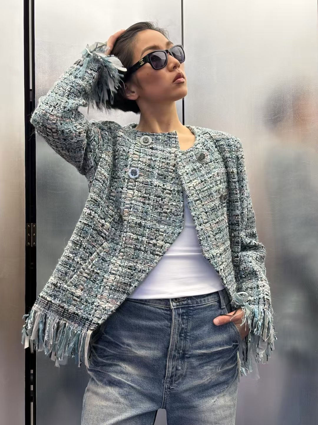 Chanel 2014 tassel jacket Size:44