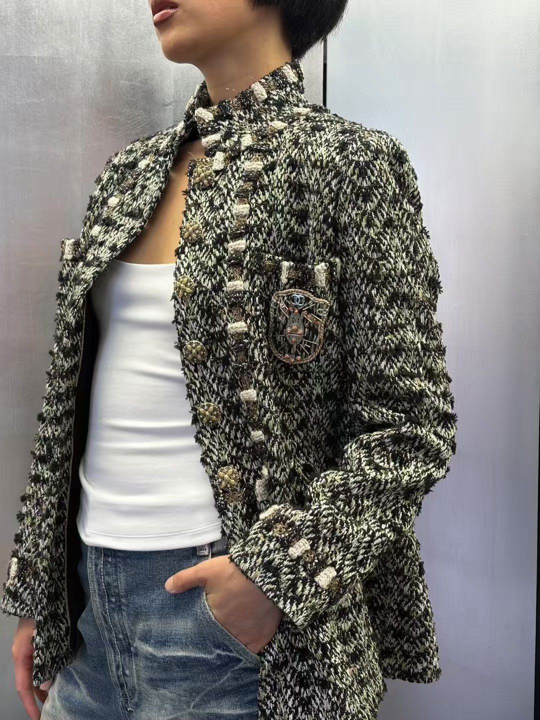 Chanel 2012 Mumbai series glass jacket Size:44