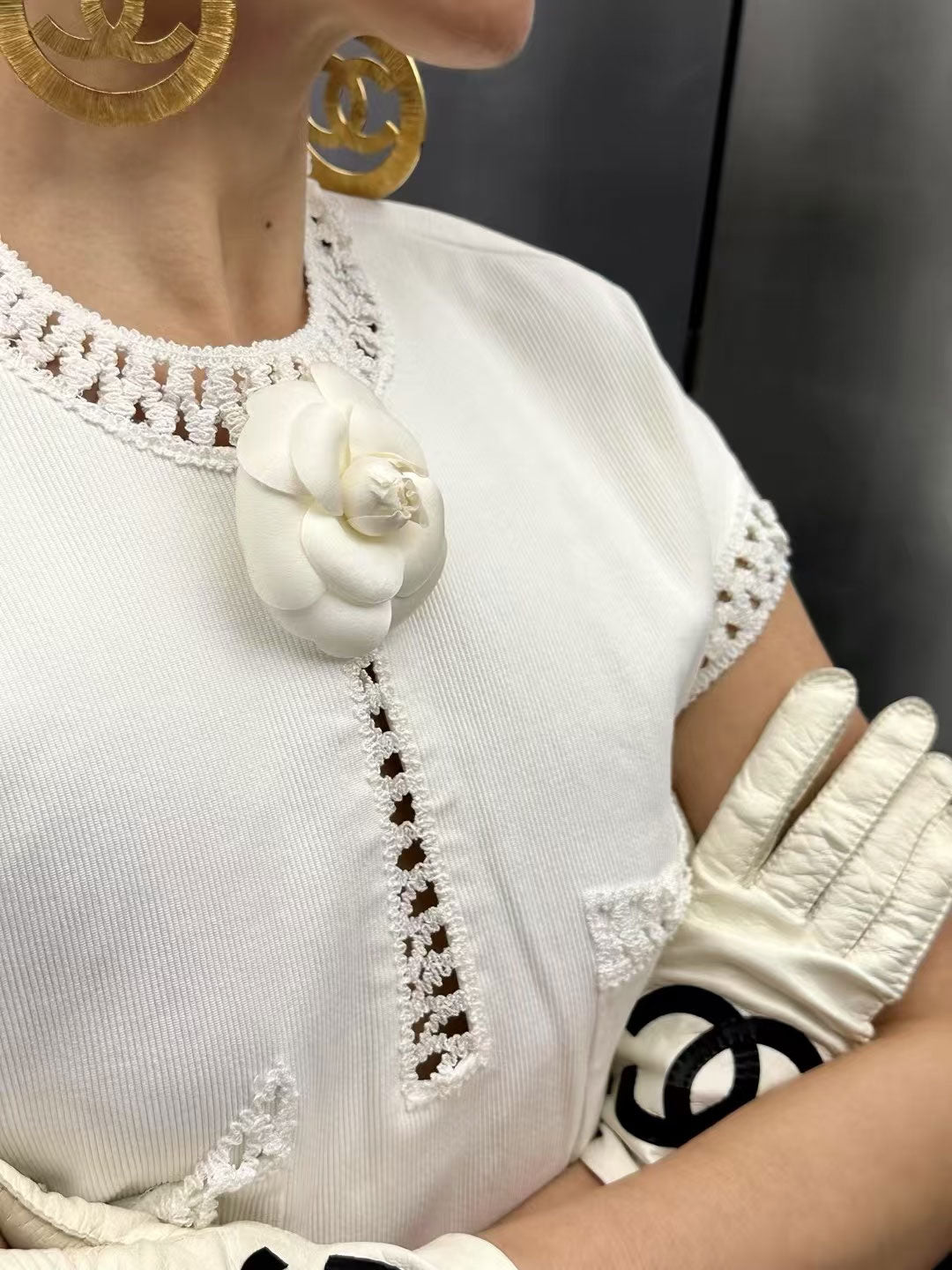 Chanel White Dress Dress Dress Size:42