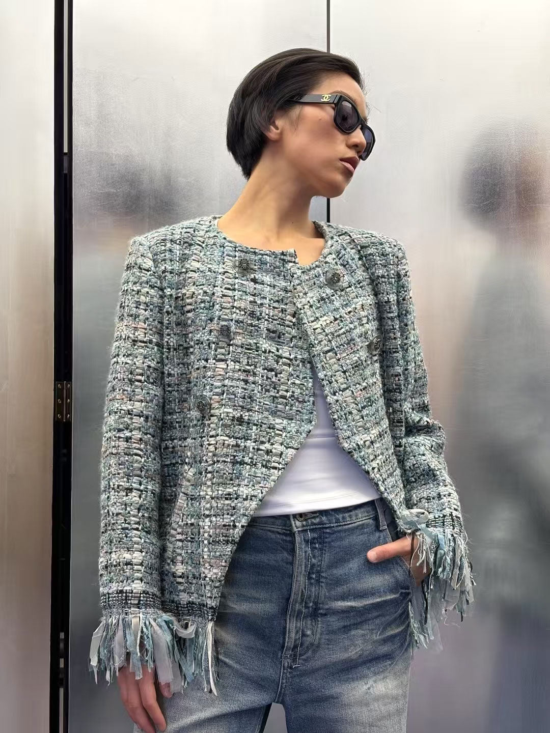Chanel 2014 tassel jacket Size:44