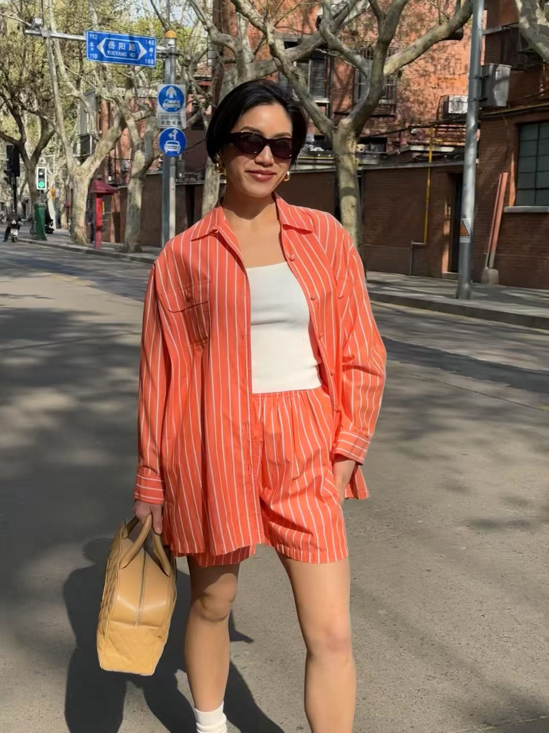 Chane Orange shirt set Size:38