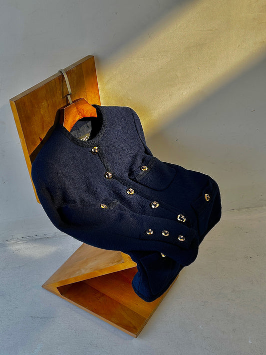 Chanel Blue Candy Button Coat size:36