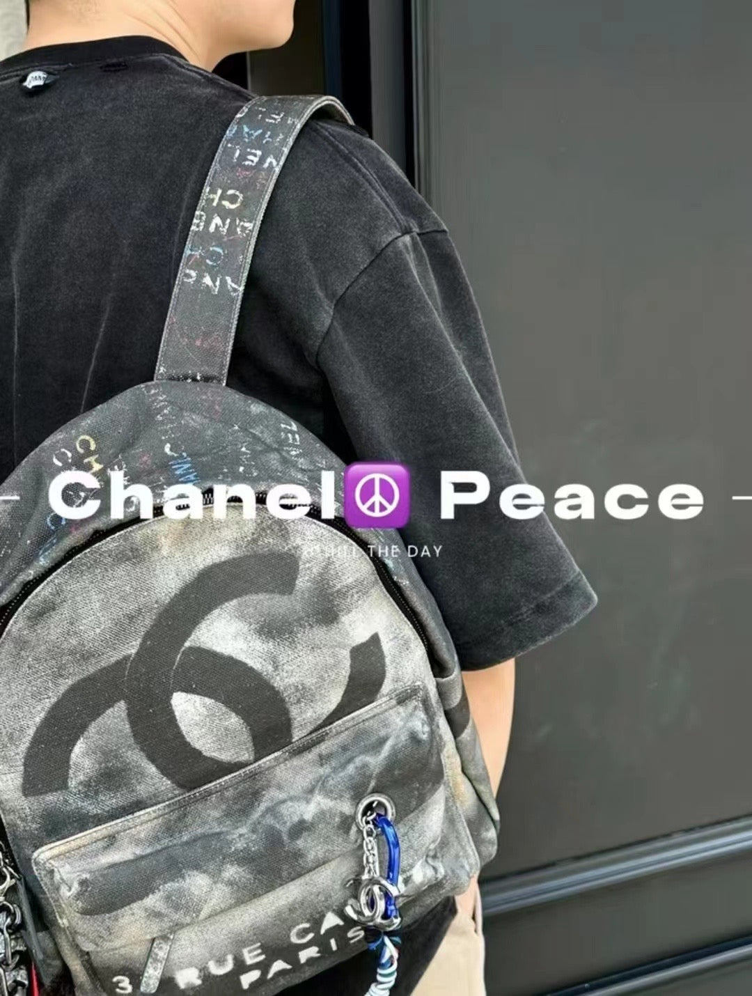 Chanel Anti war denim backpack bag
