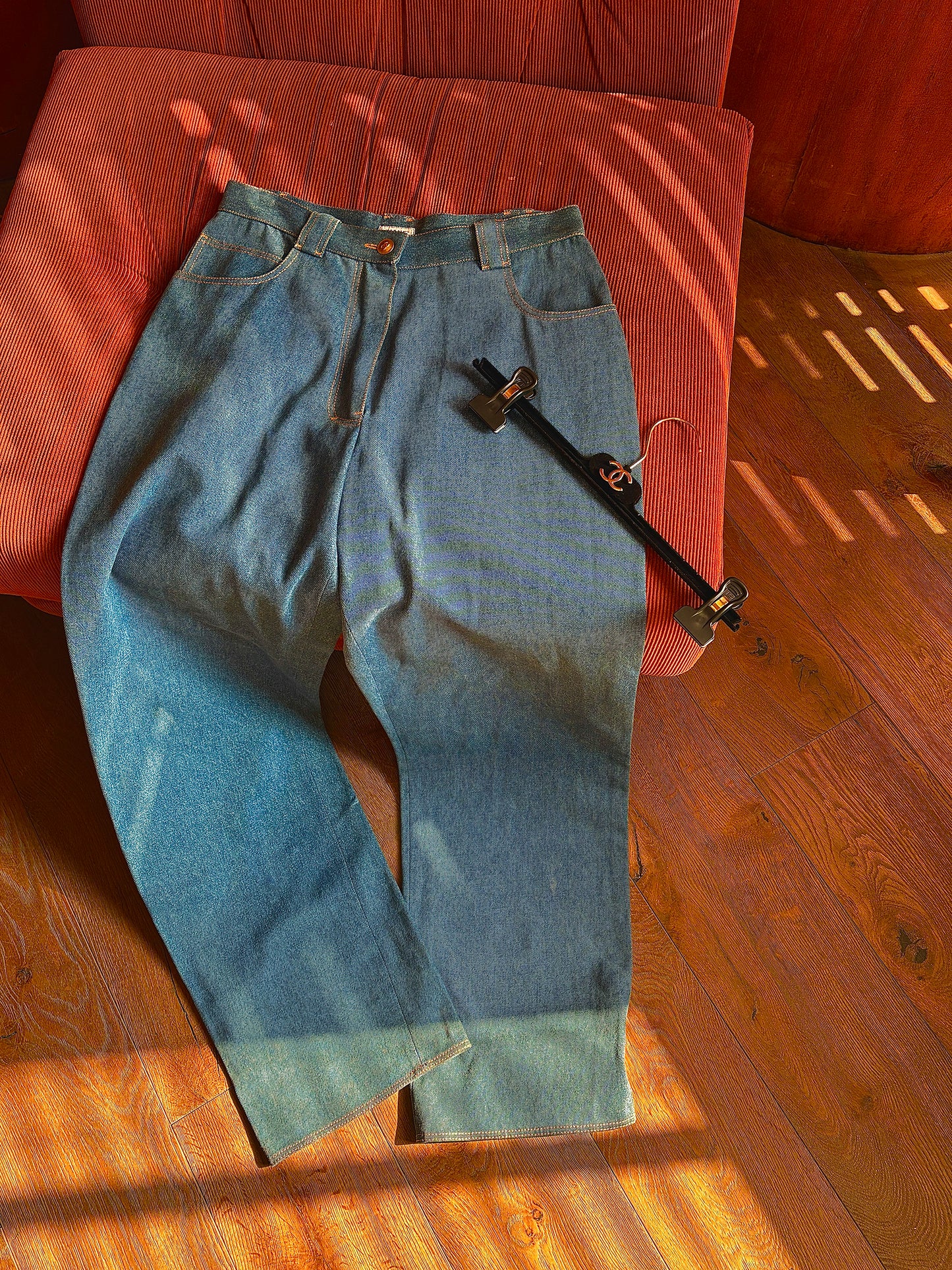 Chanel 1995 Rare Show Embroidered Jeans size：36