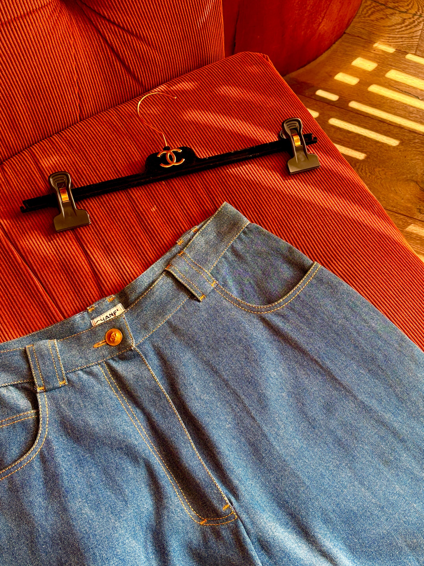 Chanel 1995 Rare Show Embroidered Jeans size：36