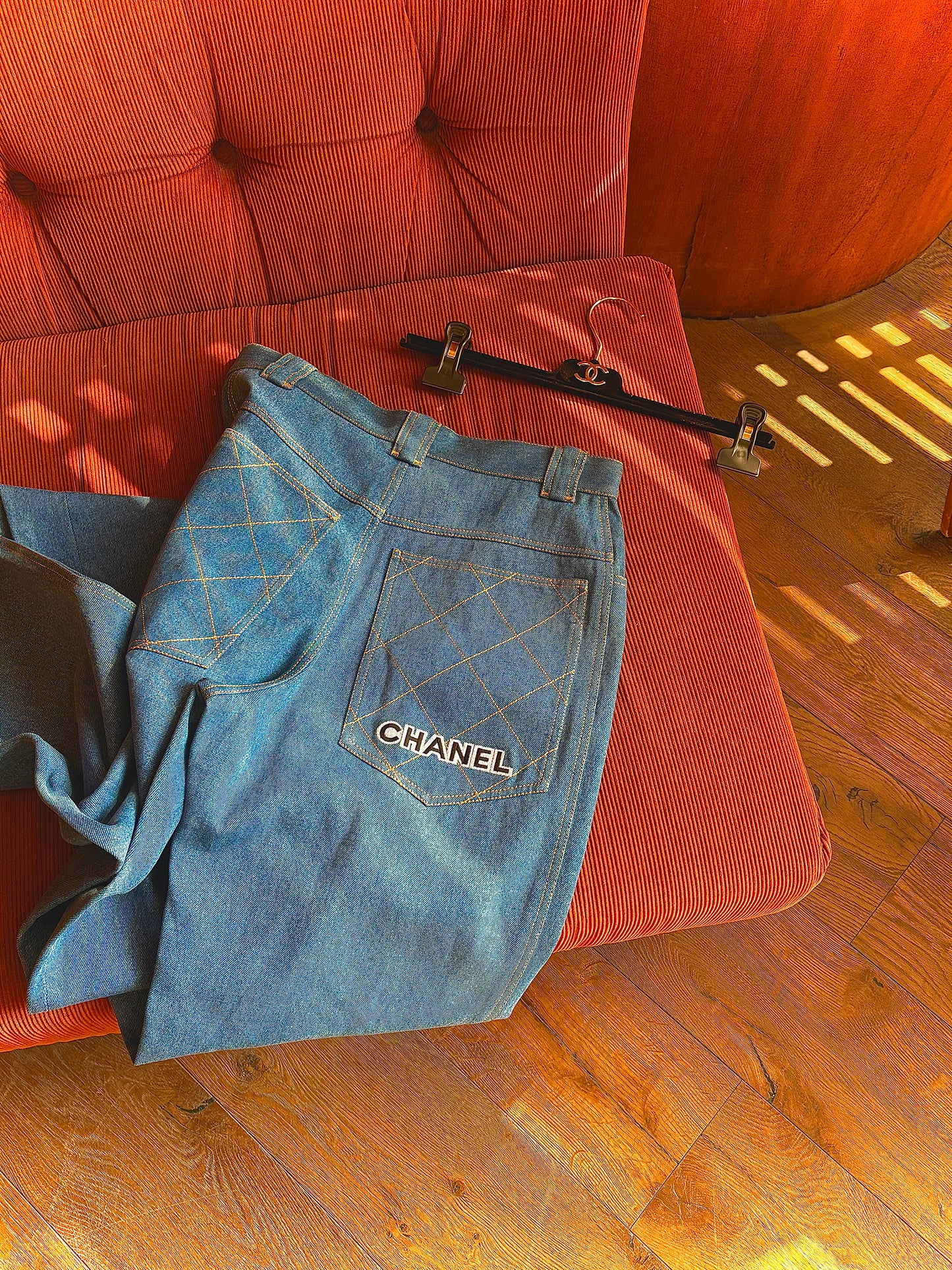 Chanel 1995 Rare Show Embroidered Jeans size：36