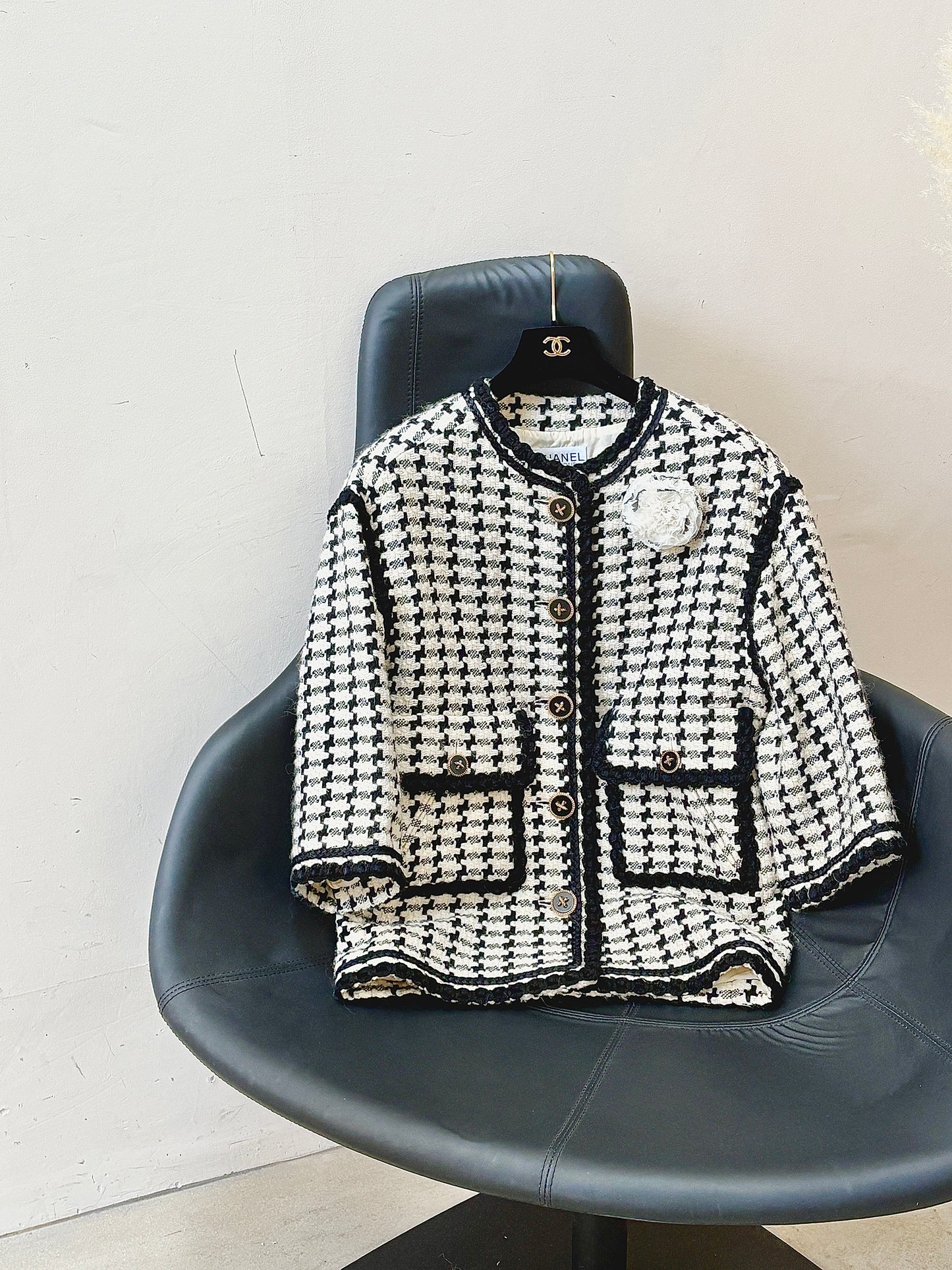 Chanel 80s Thousand Bird Grid Coat Size: 36