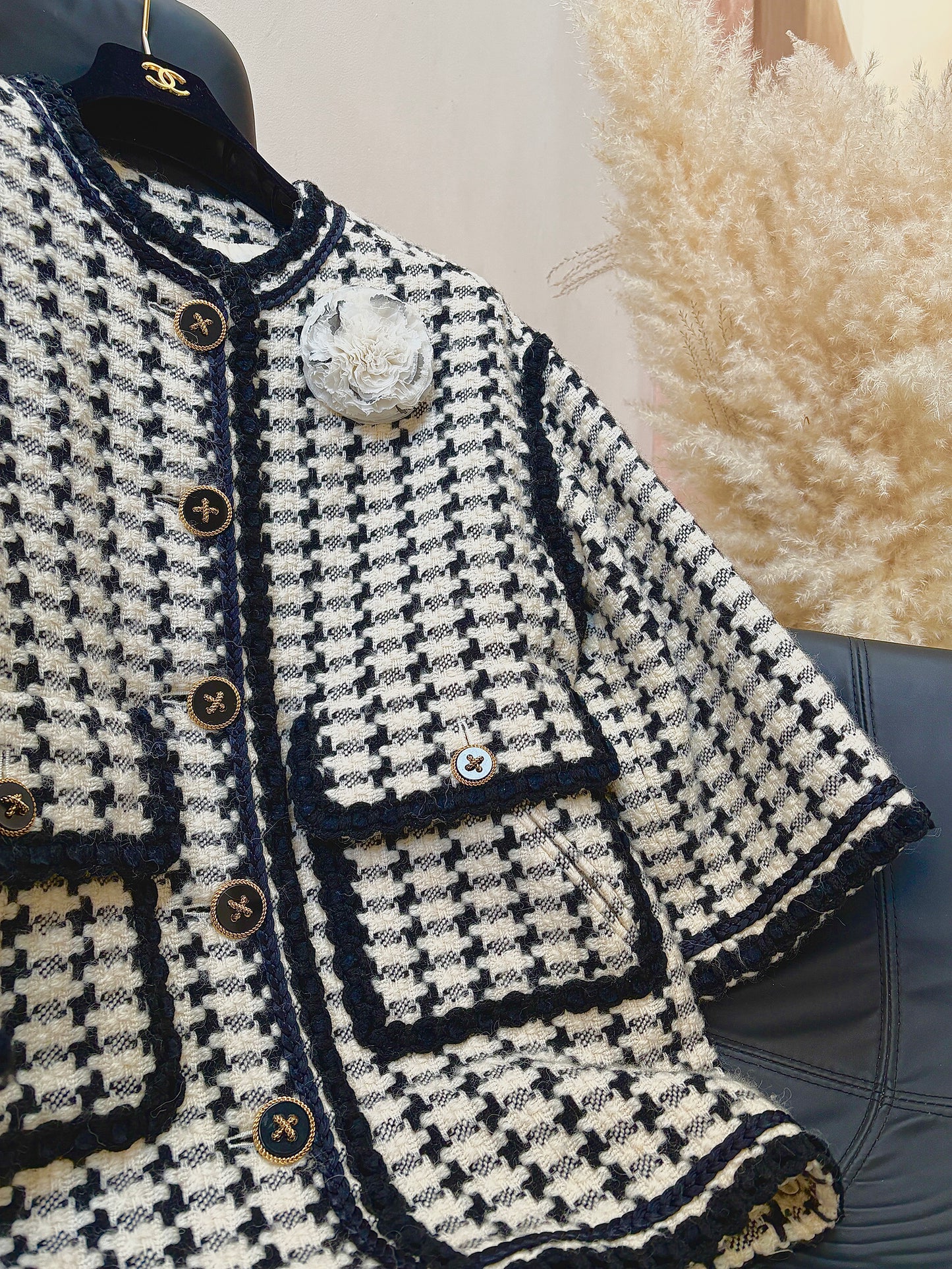 Chanel 80s Thousand Bird Grid Coat Size: 36