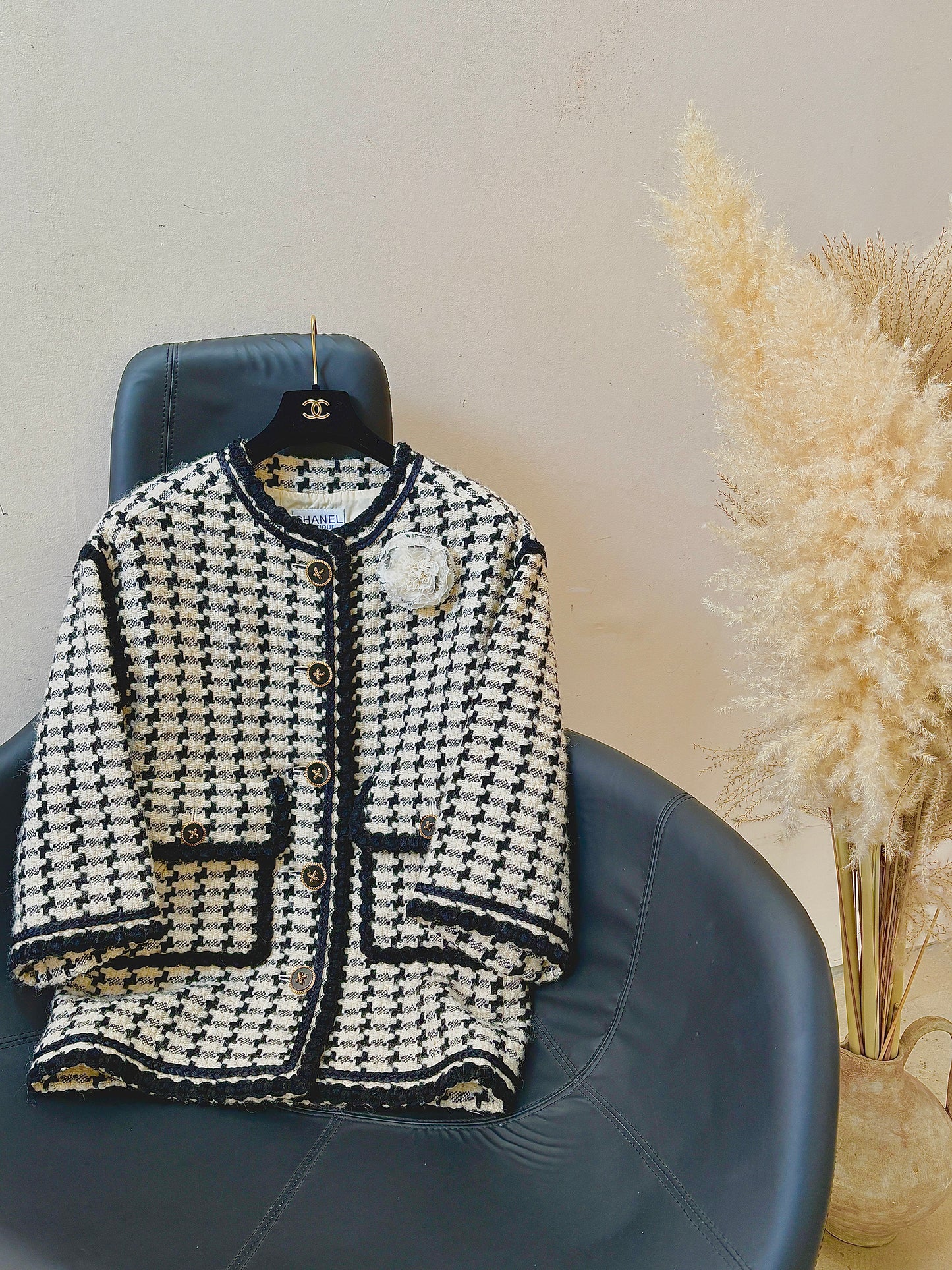 Chanel 80s Thousand Bird Grid Coat Size: 36