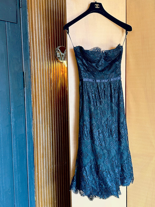 Chanel 1995 rare lace strapless dress dress size:36