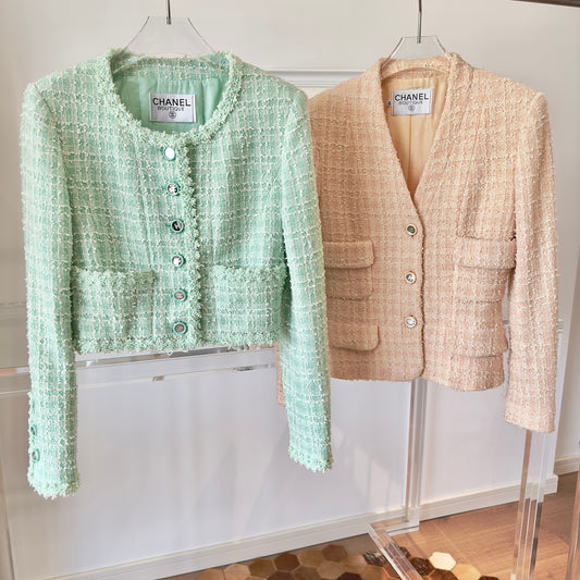 Chanel 1990s pink tweed suit Size:36