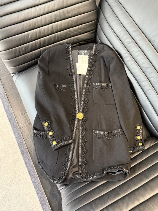 Chanel 1988 black long suit Size:42