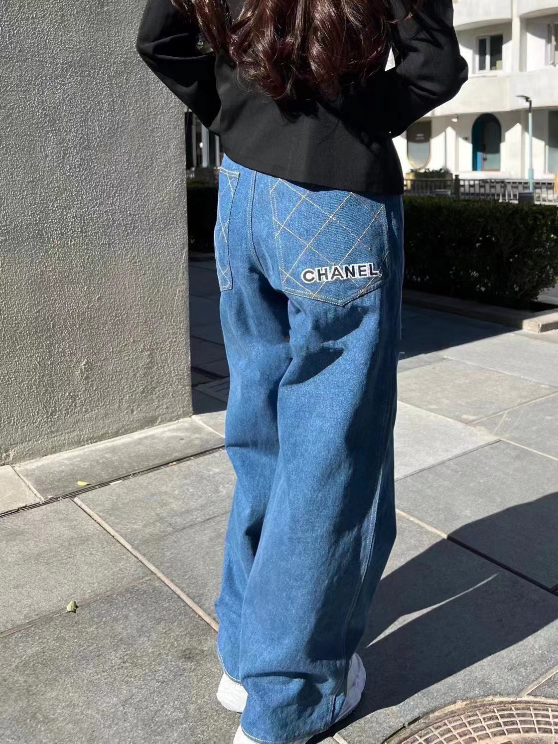 Chanel 1995 Rare Show Embroidered Jeans size：36